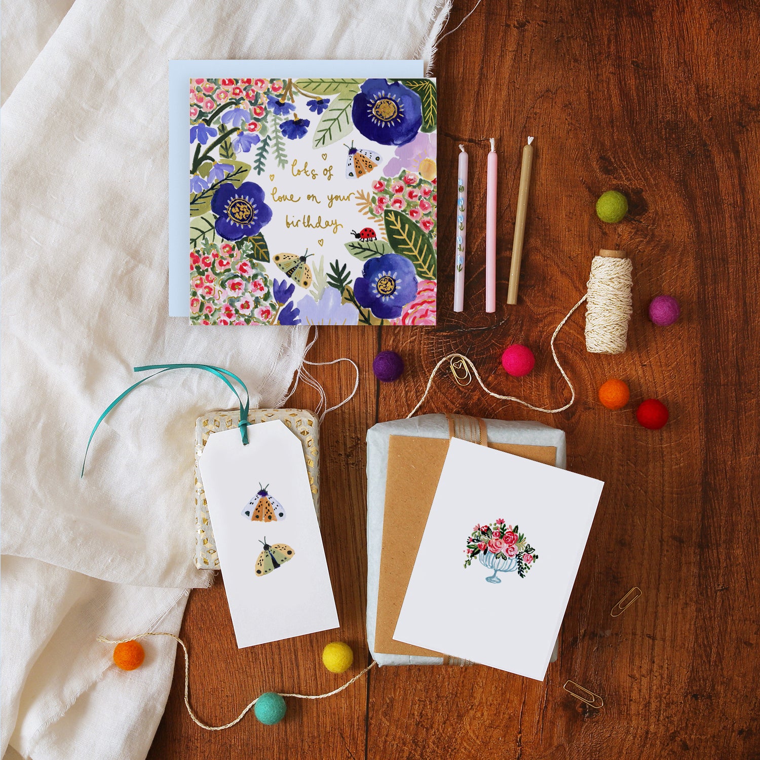 Bugs and Flowers Birthday Card