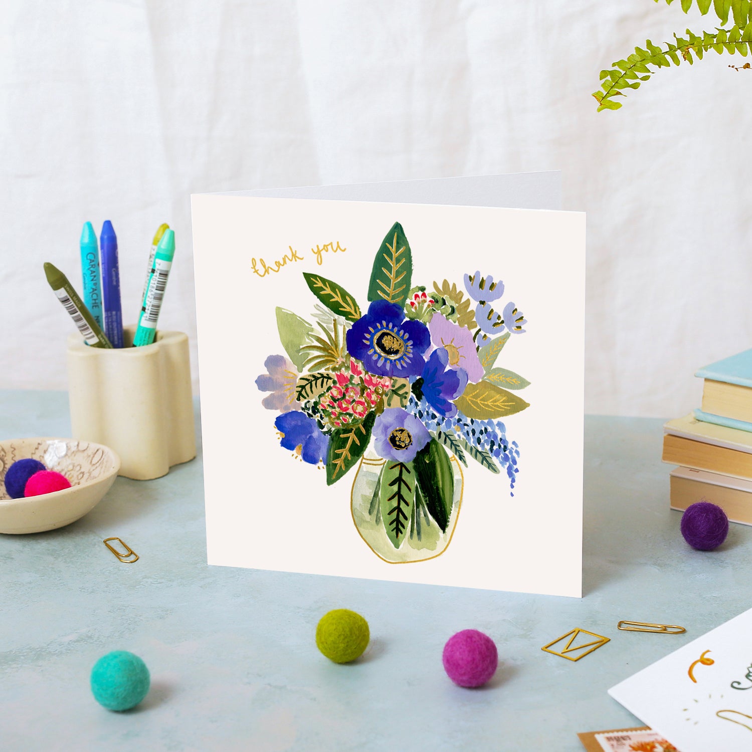 Vase of Flowers Thank You Card