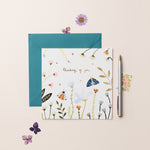 Moths and Flowers Thinking of You Sympathy Card
