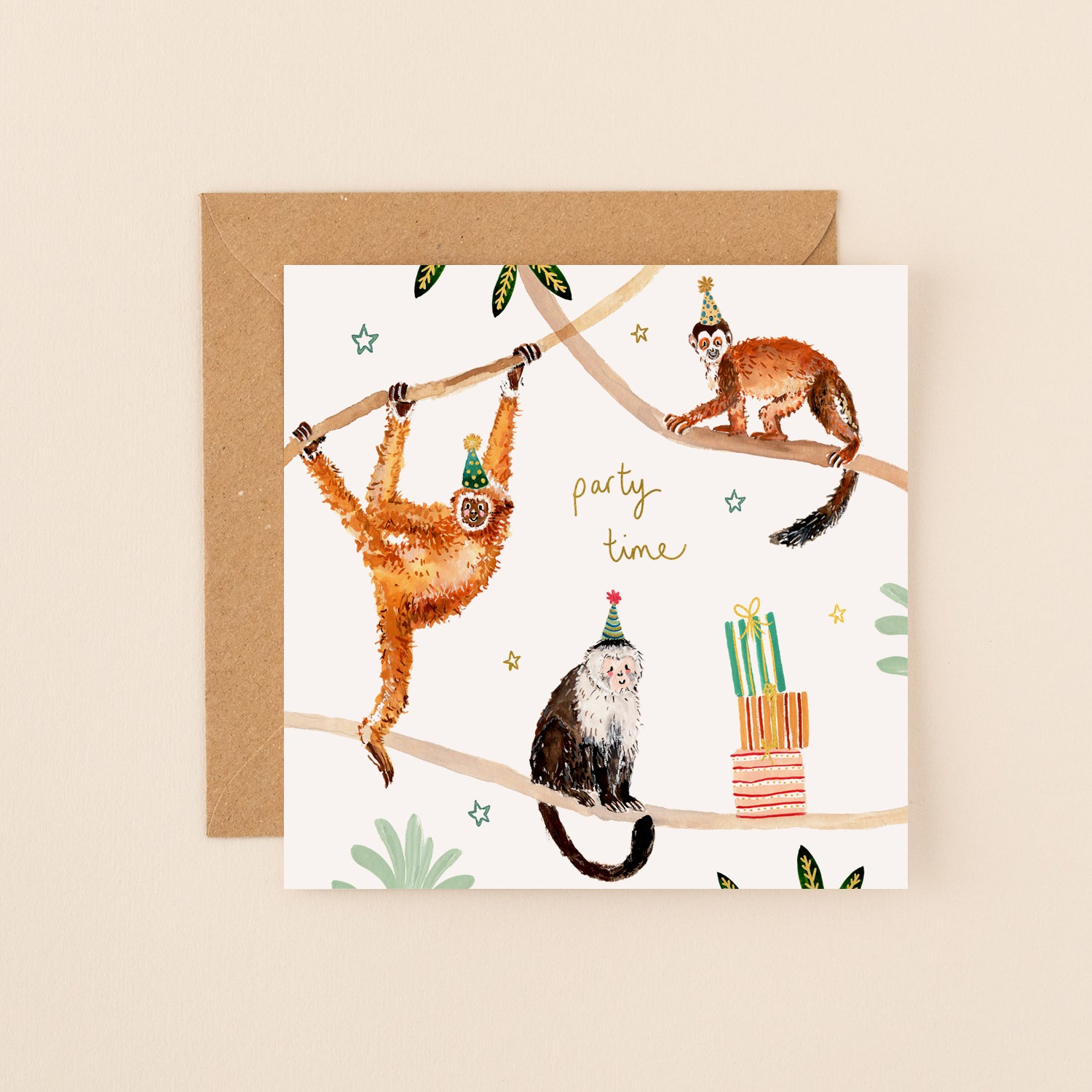 Party Time Monkeys Birthday Card