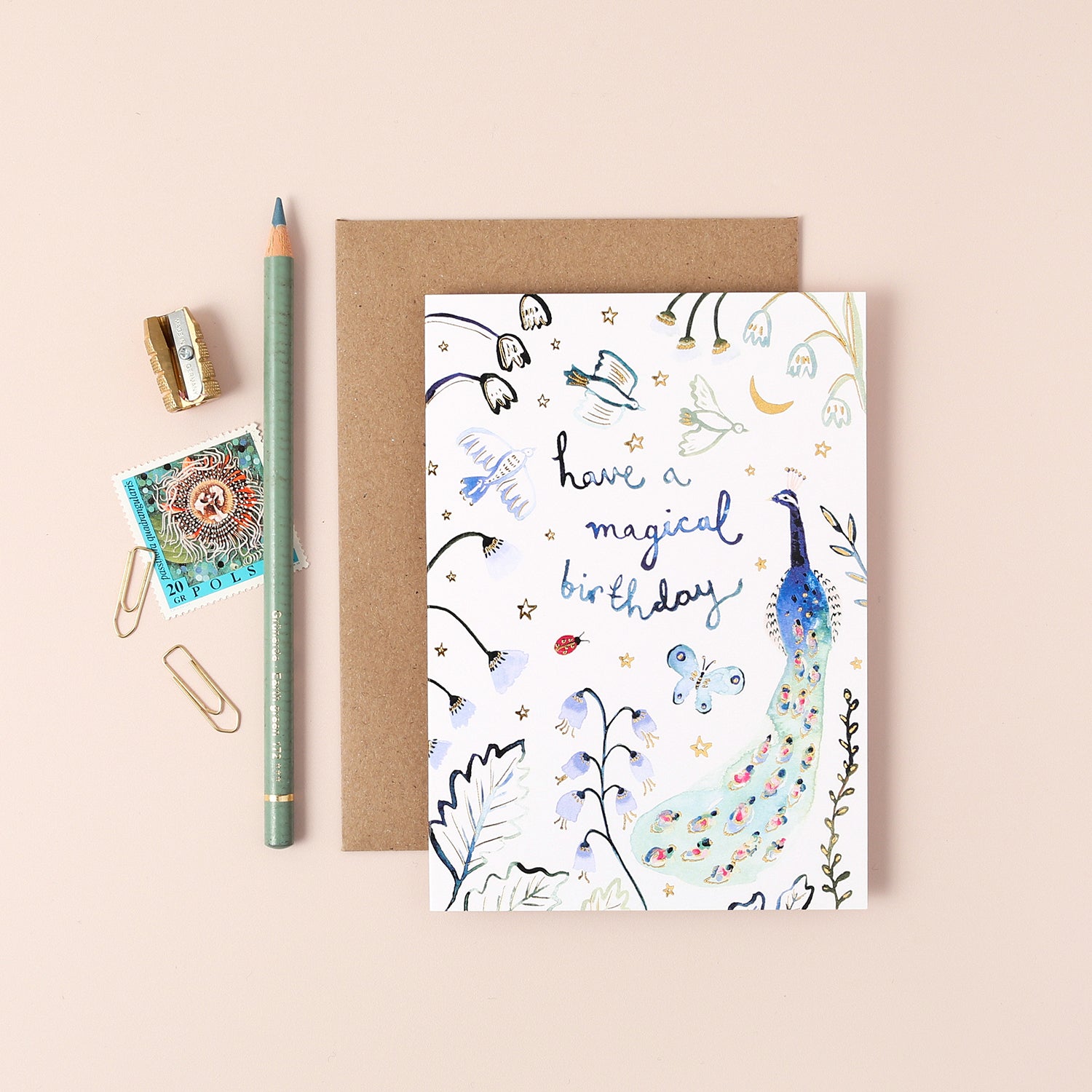 Magical Birthday Peacock Happy Birthday Card