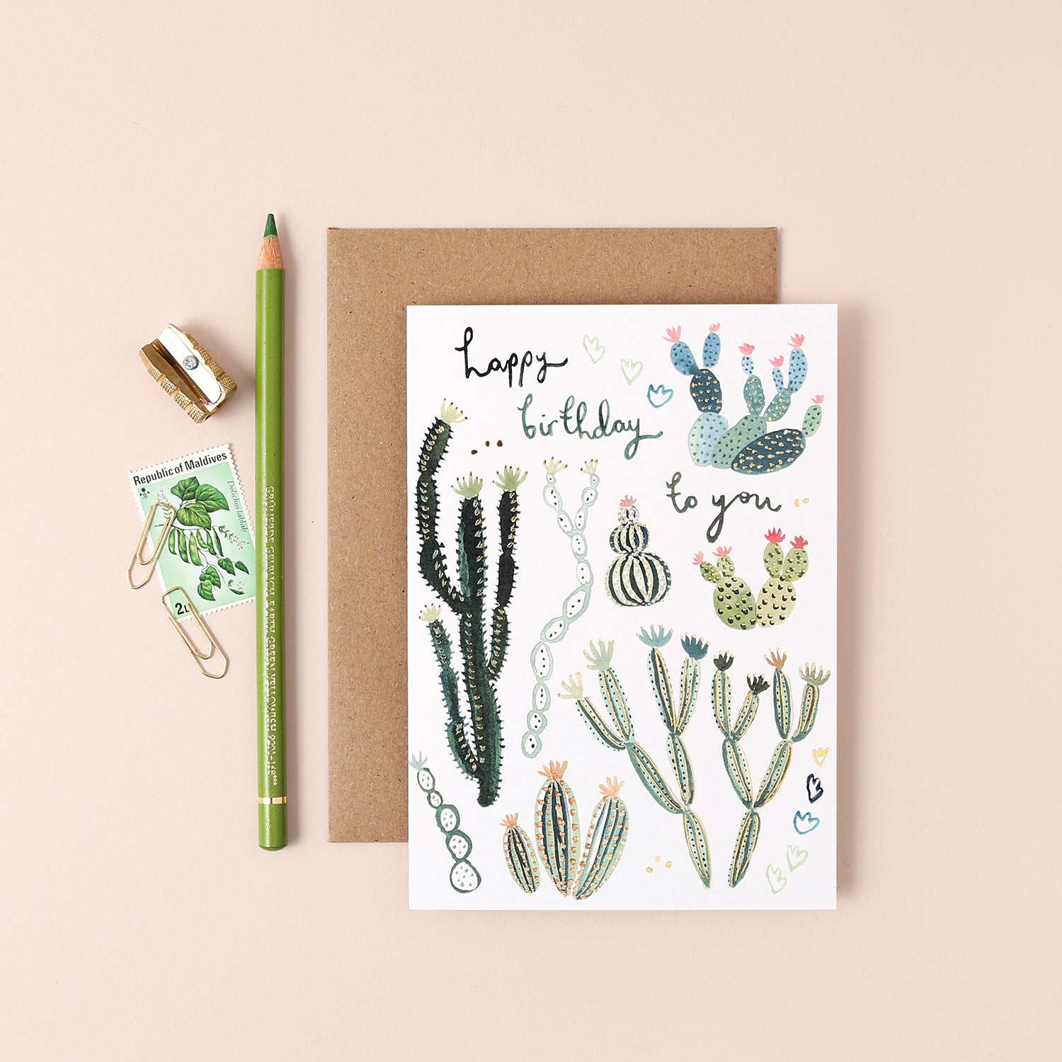 Cacti Happy Birthday Card