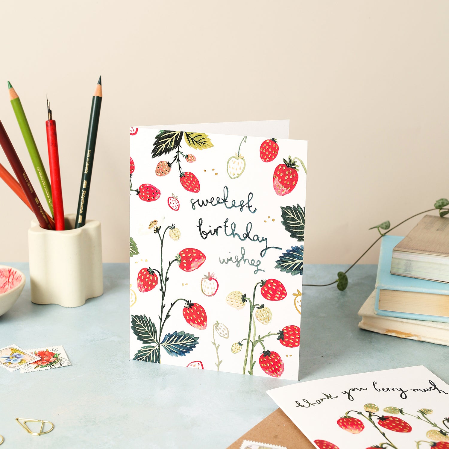 Birthday Strawberries Happy Birthday Card