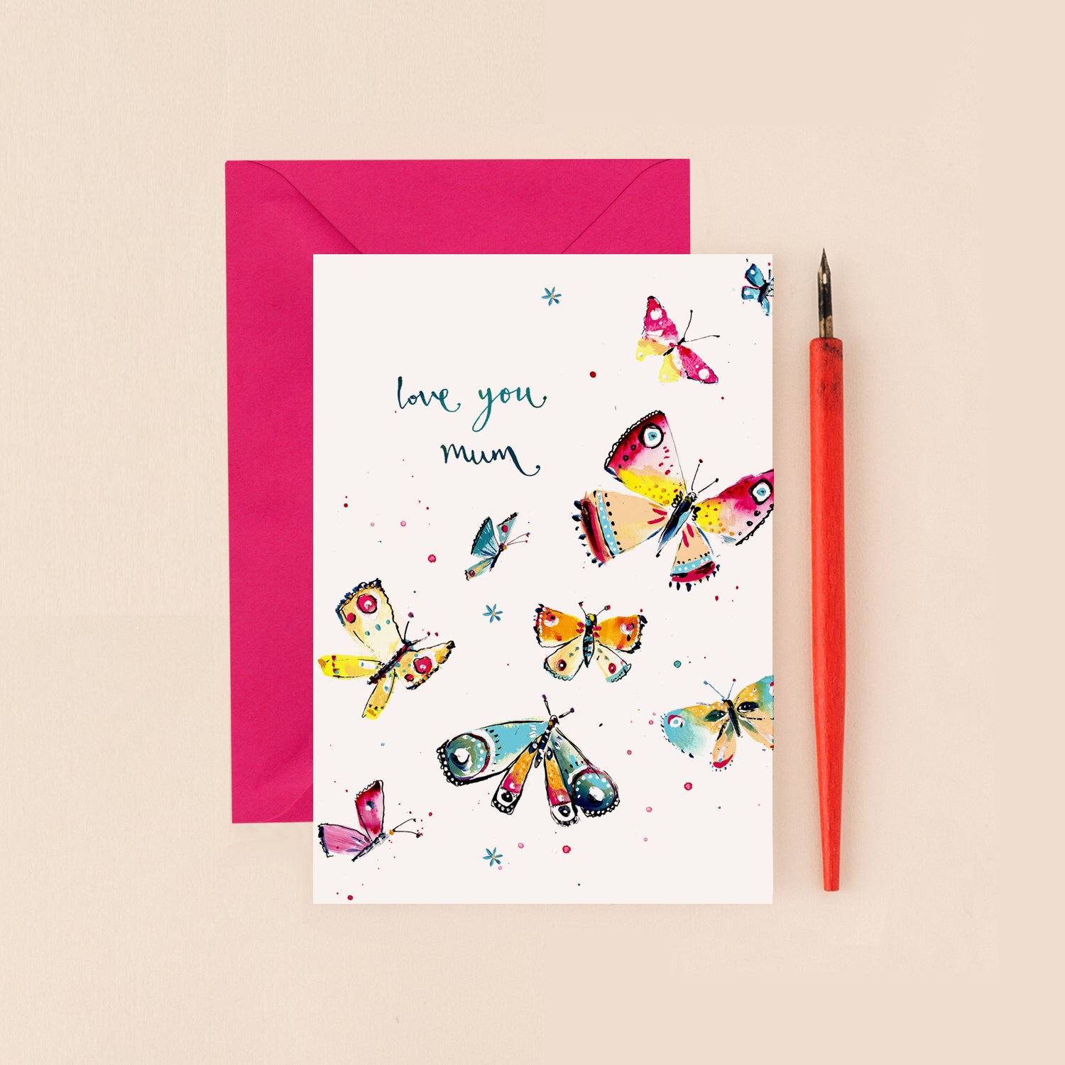 Love You Mum Butterflies Mother's Day Card