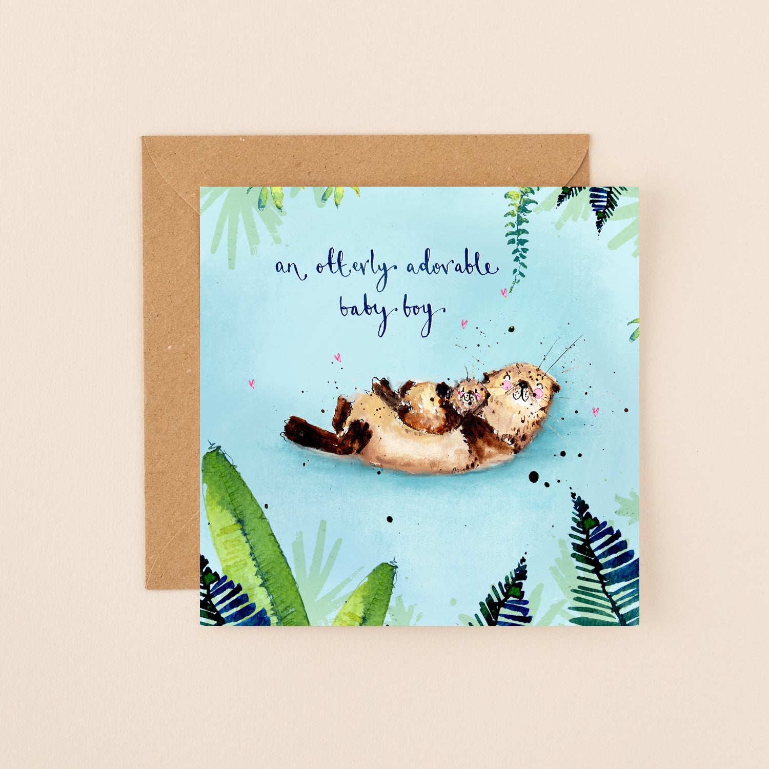 Otters New Baby Boy Card