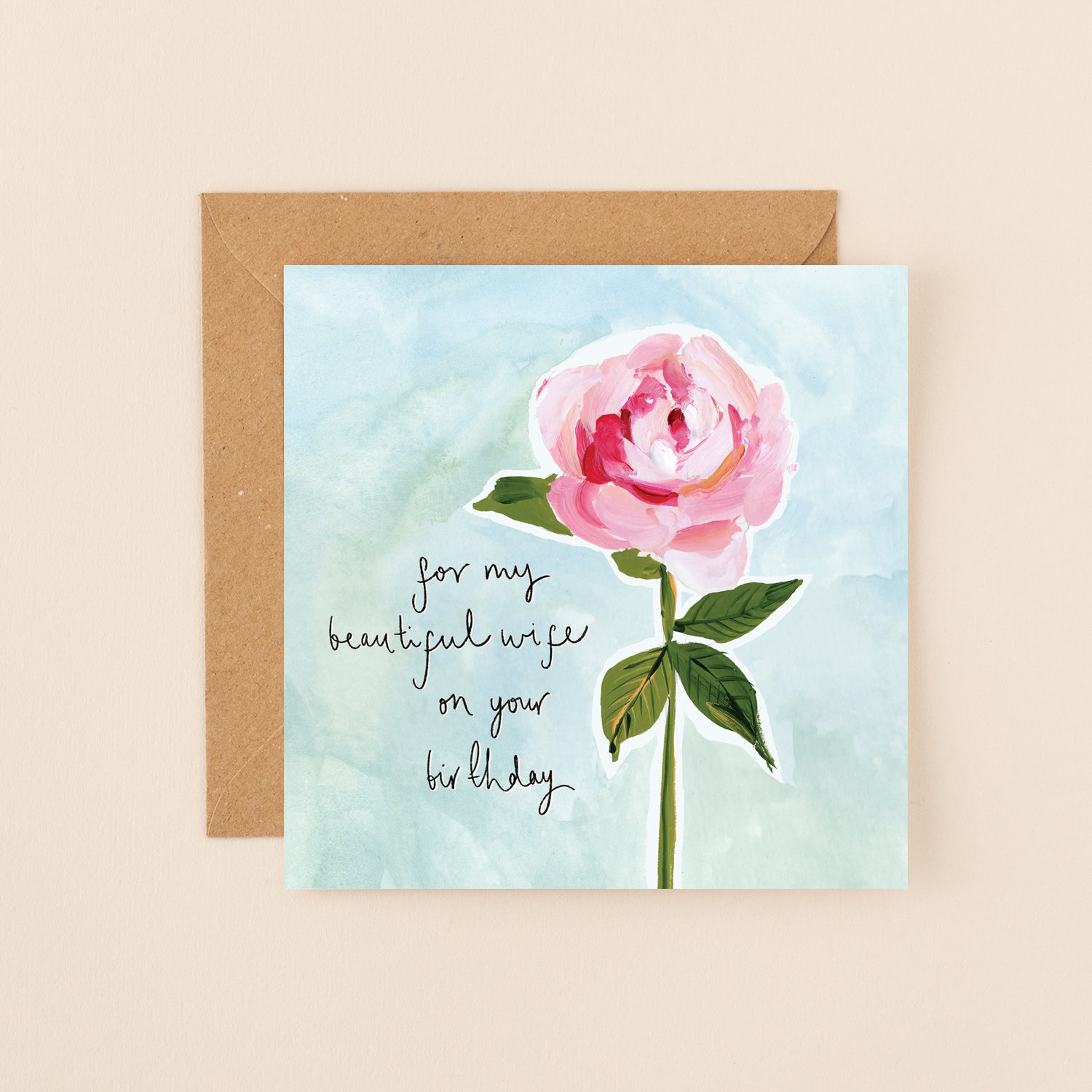 Peony Wife Birthday Card