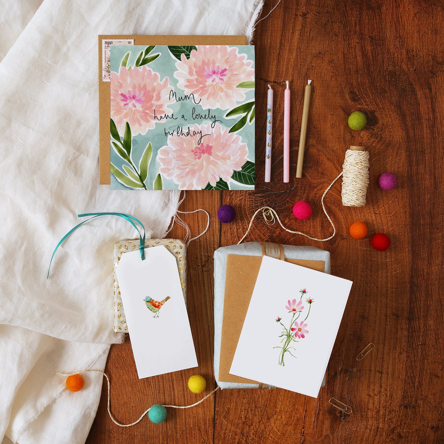 Dahlias Mum Birthday Card