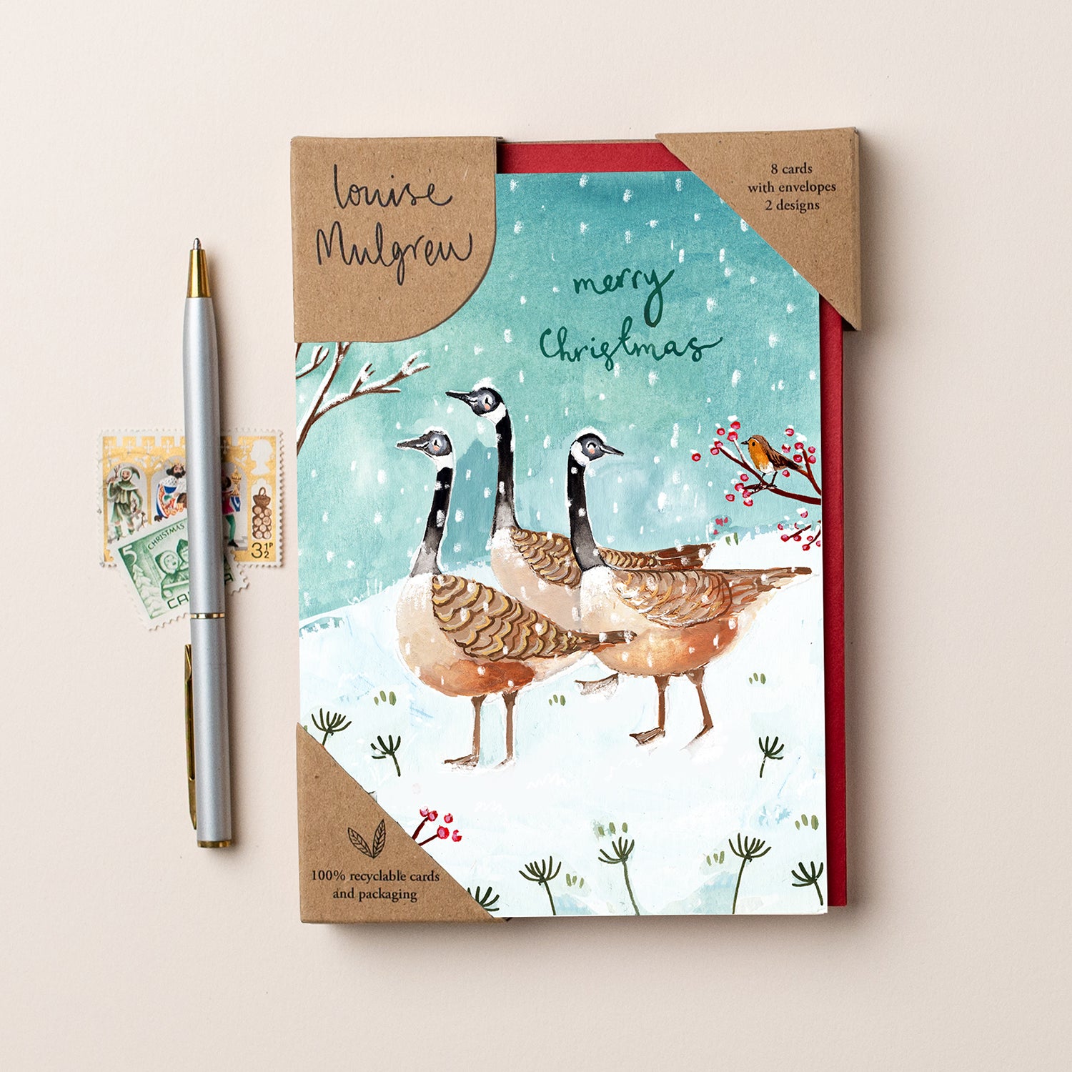Geese and Forest Animals Christmas Card Pack