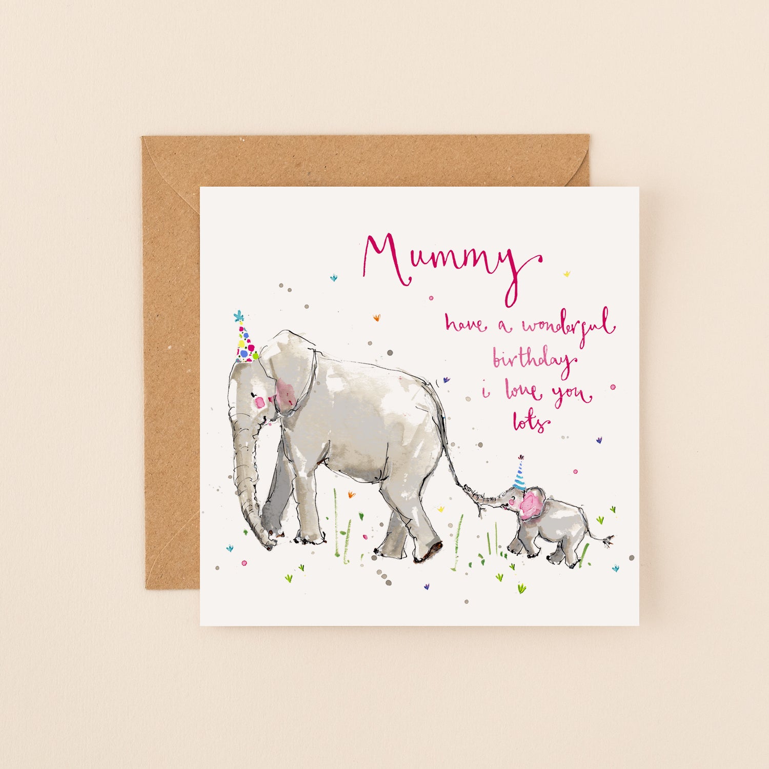 Elephant Mummy Birthday Card