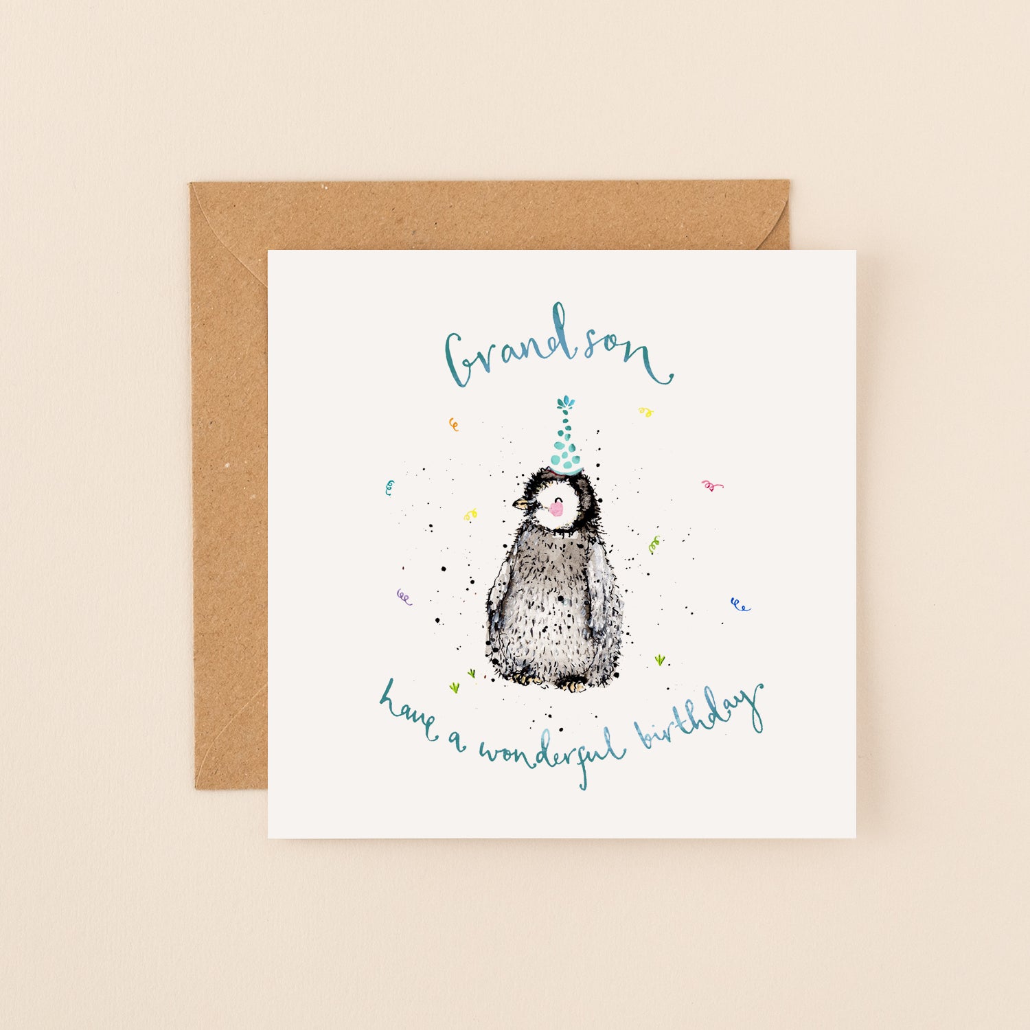 Penguin Grandson Birthday Card