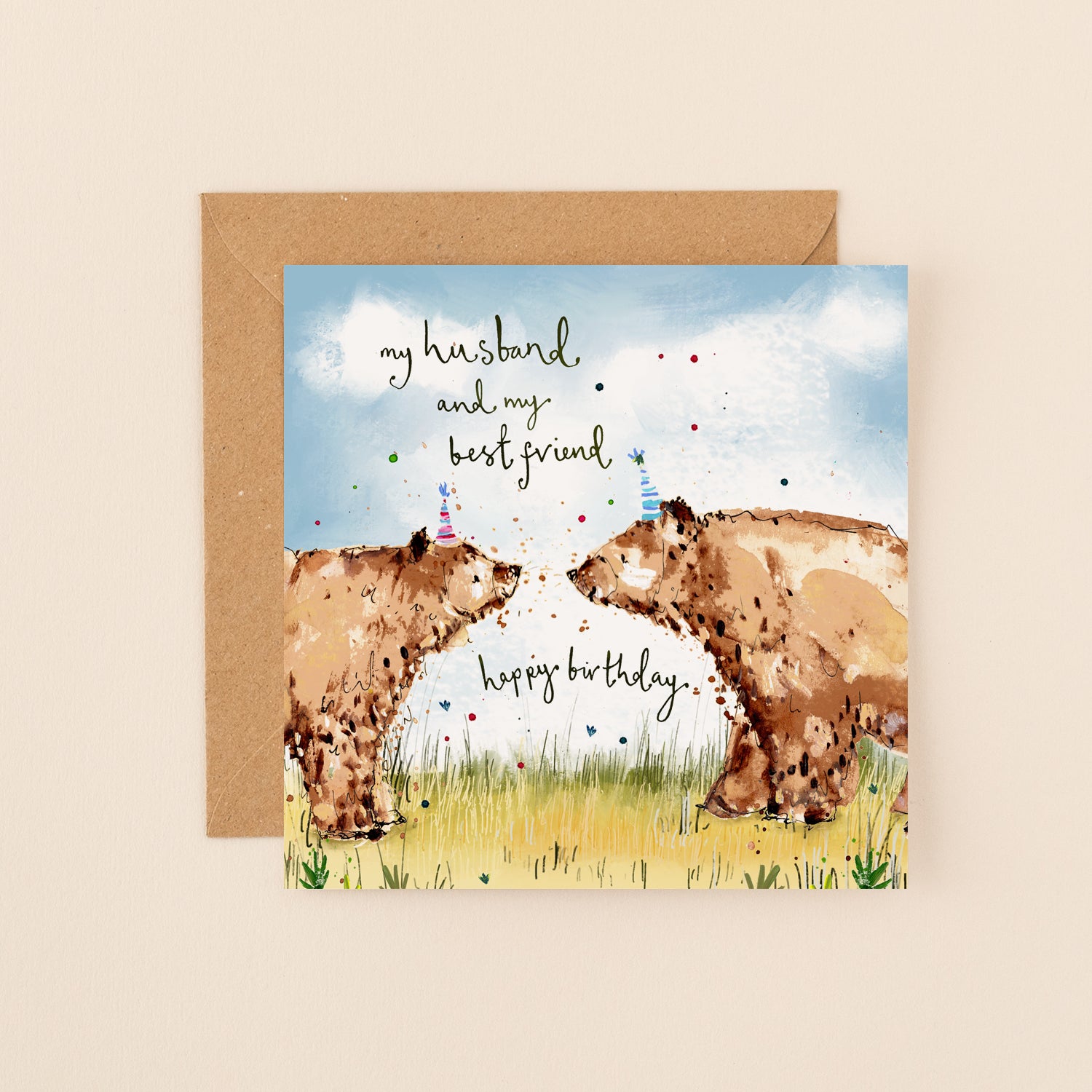 Husband Brown Bears Birthday Card