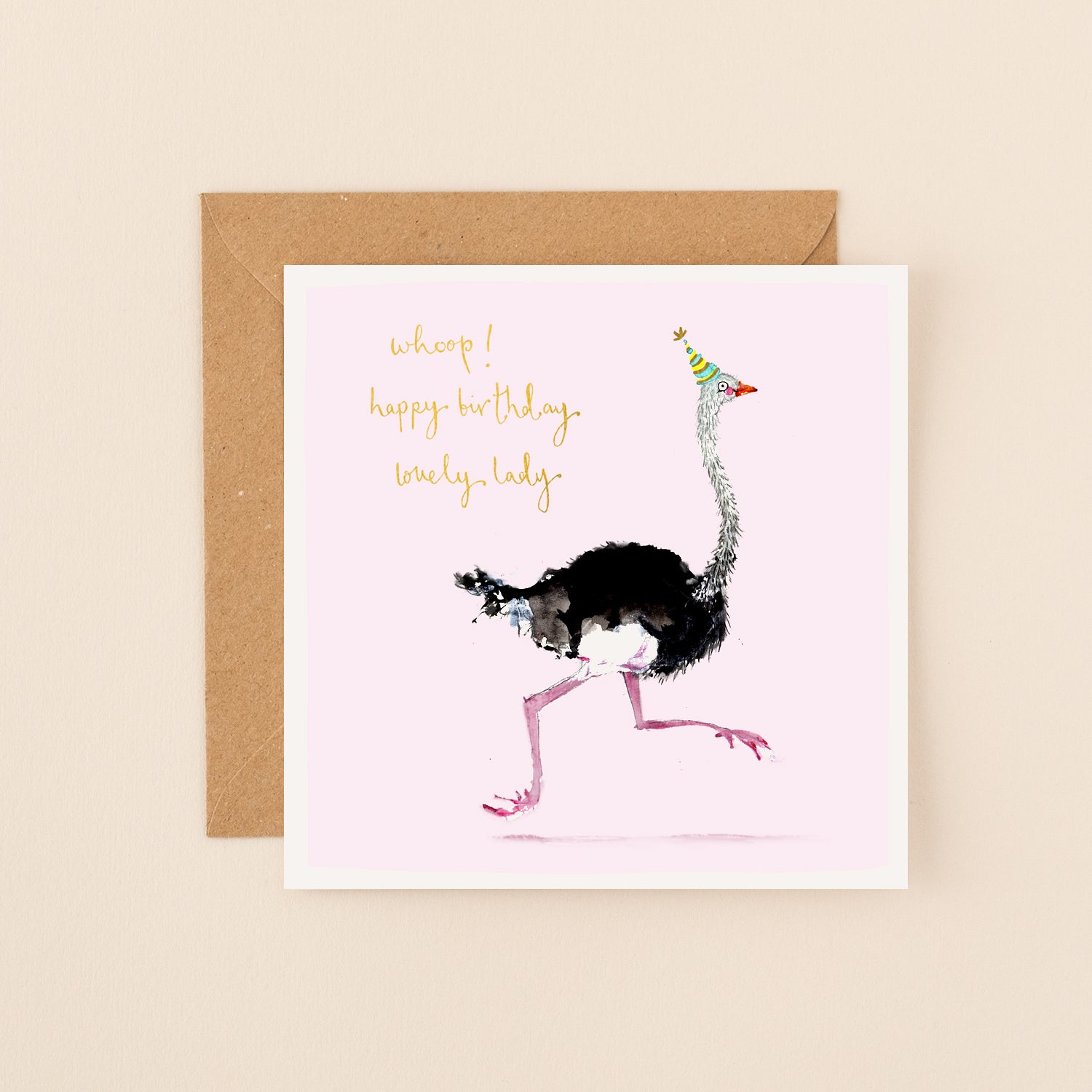 Ostrich Happy Birthday Card