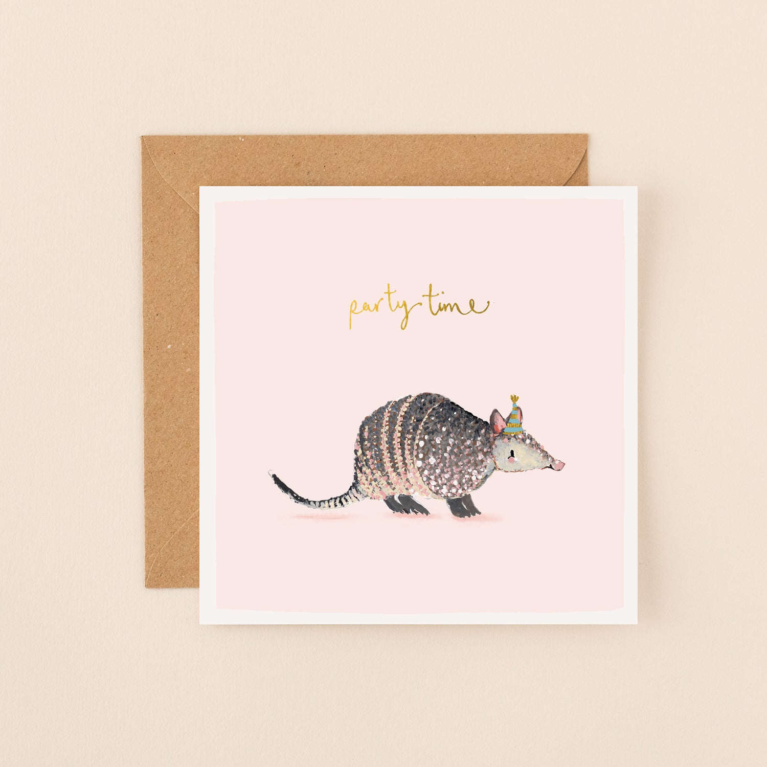 Armadillo Party Time Birthday Card