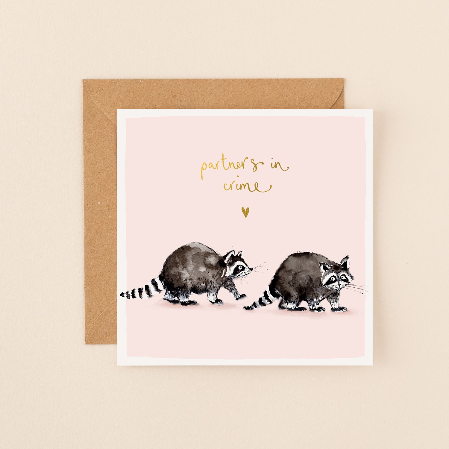 Raccoons Partners in Crime Card