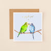 Budgies A Perfect Pair Congratulations Card