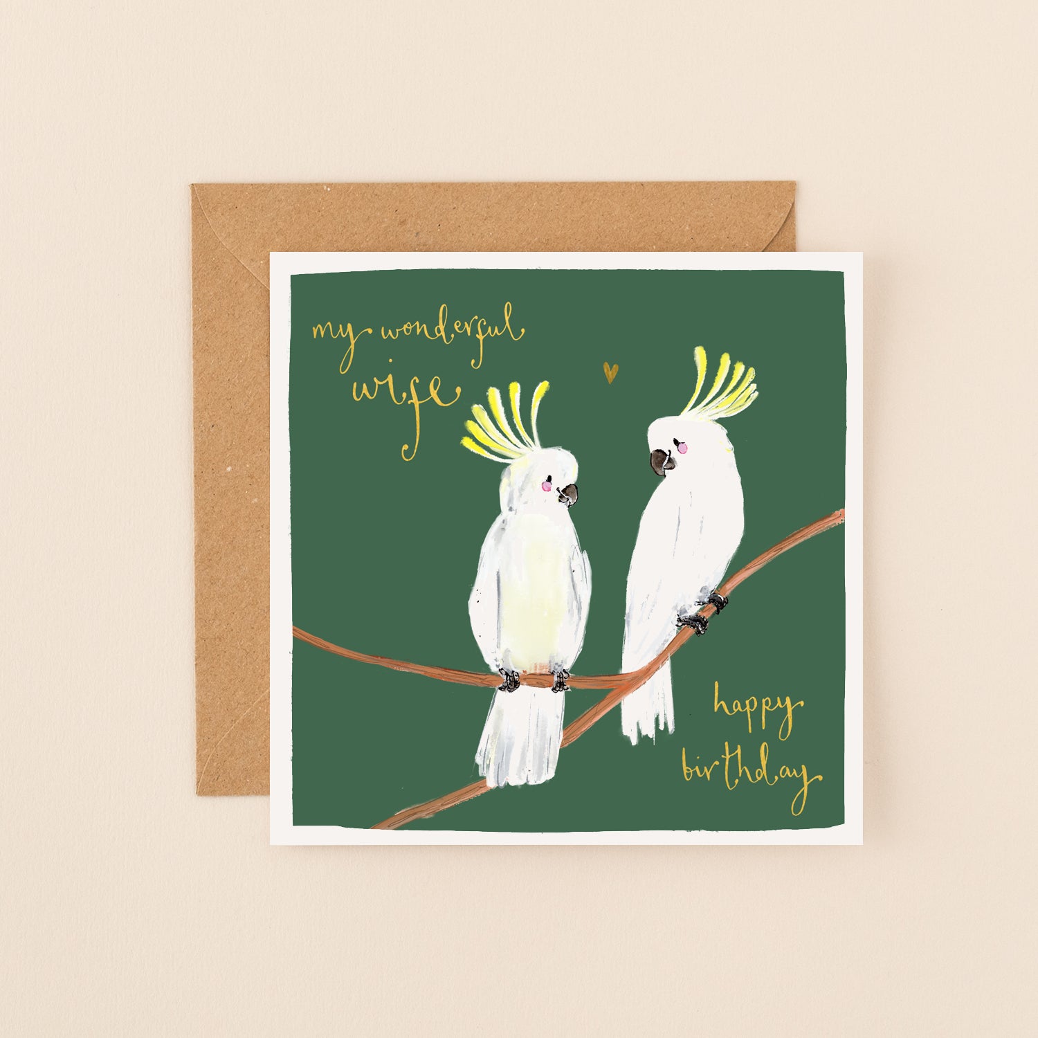 Cockatoos Wife Birthday Card