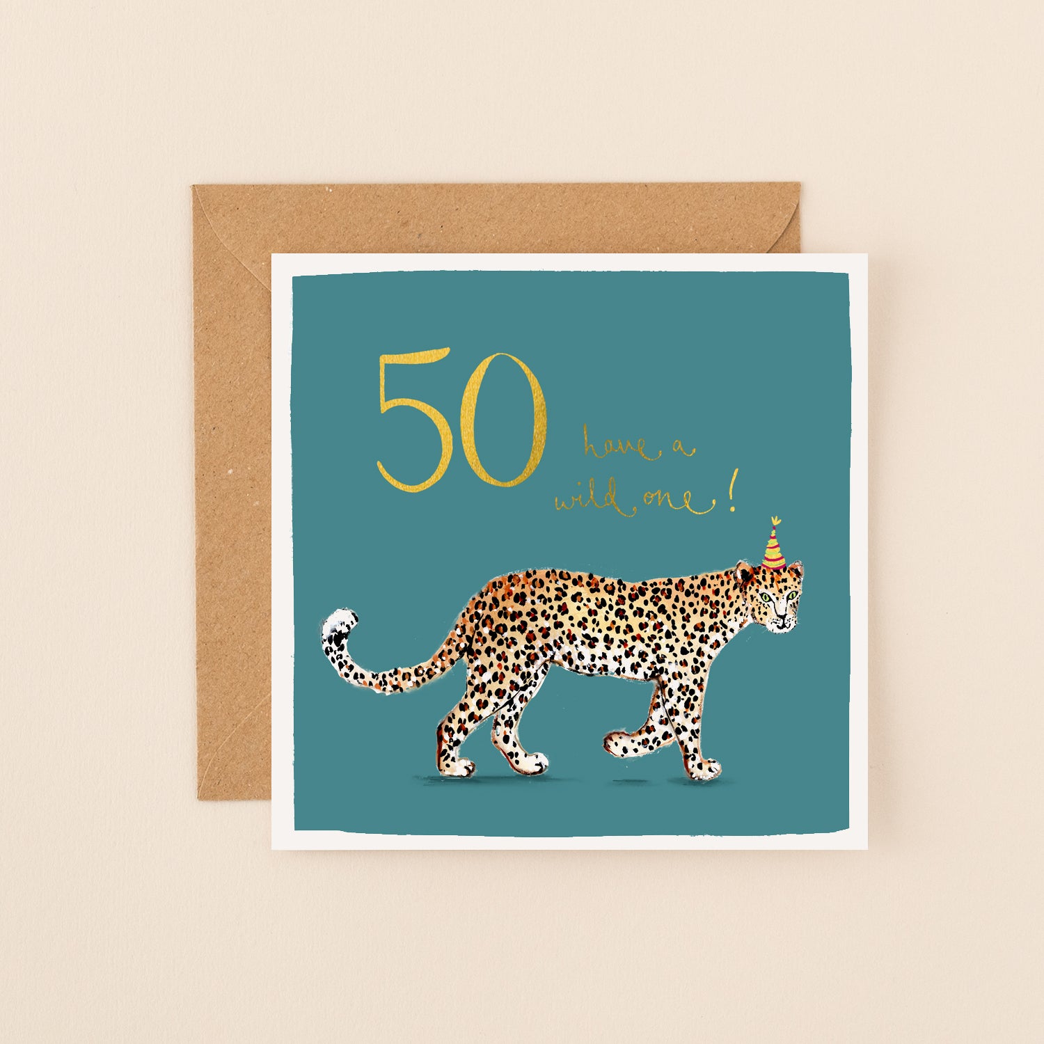 Leopard 50th Birthday Card