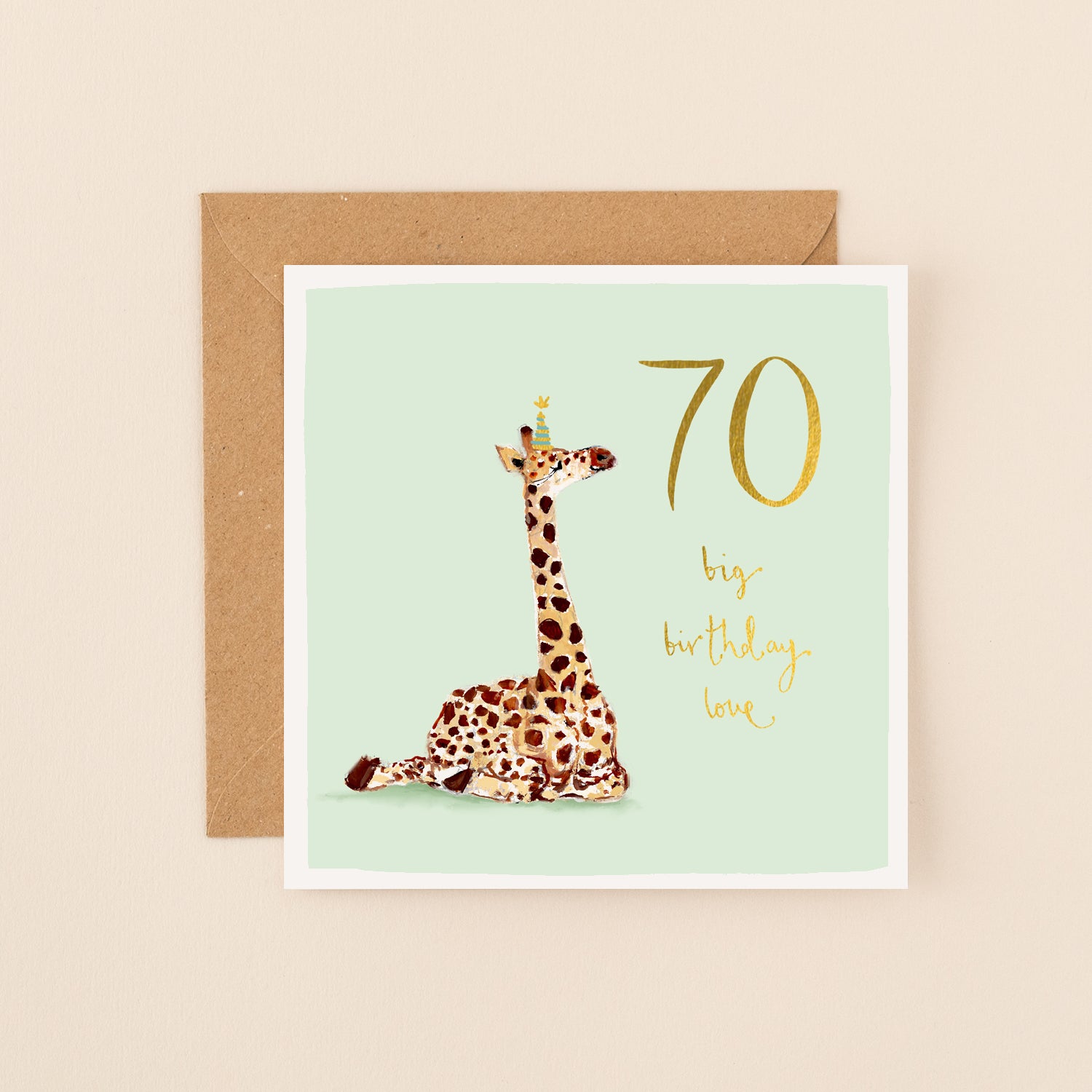 Giraffe 70th Birthday Card