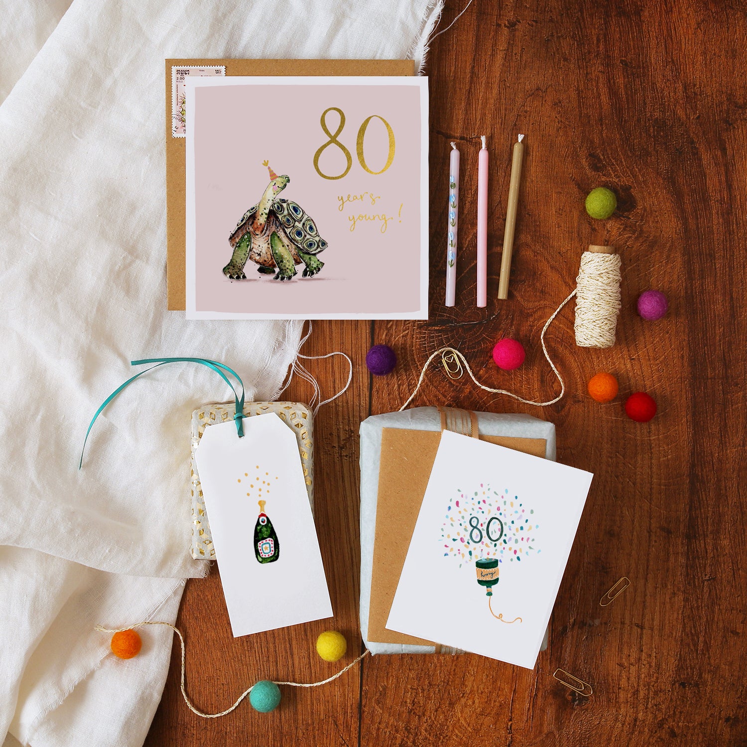 Tortoise 80th Birthday Card