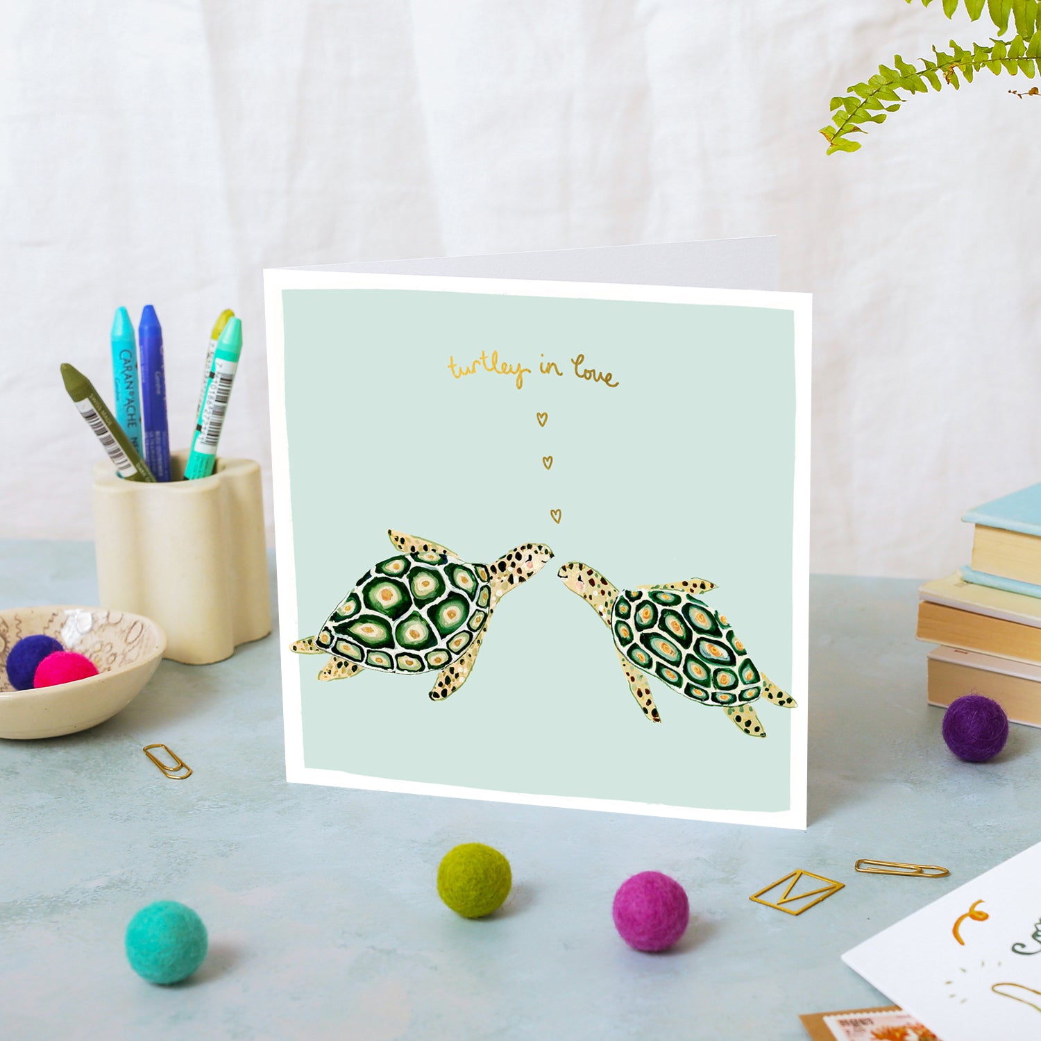 Turtley in Love Card