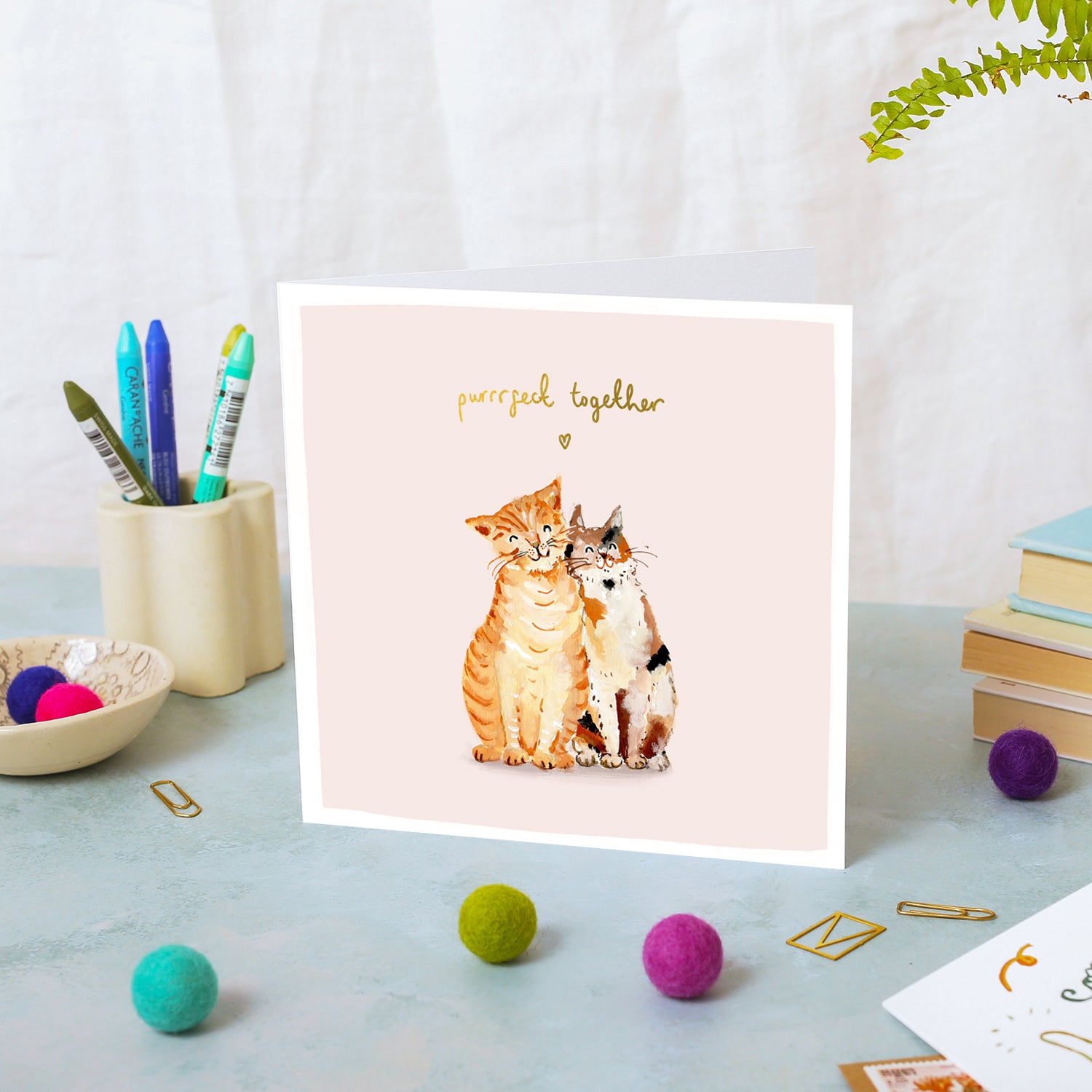 Cats Purrrfect Together Card