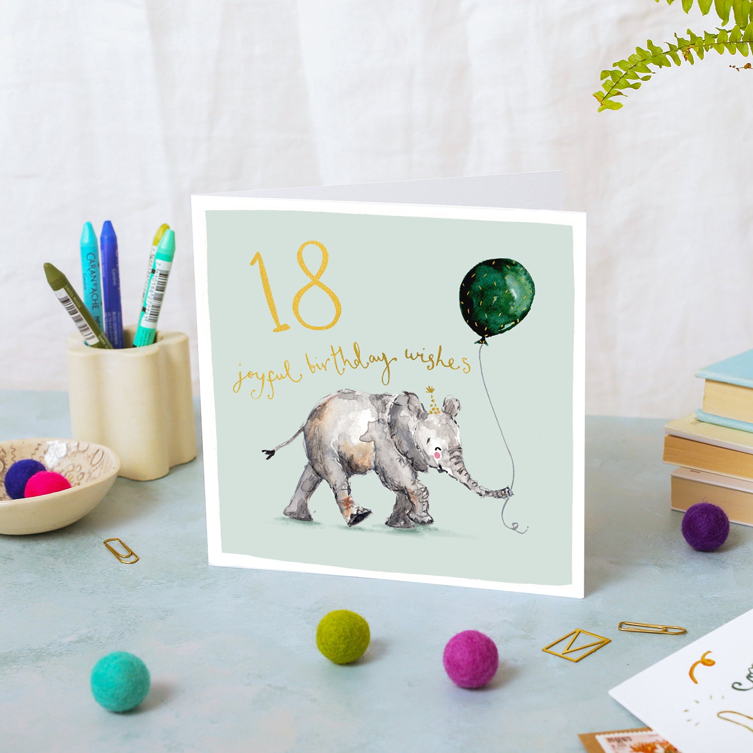 Elephant 18th Birthday Card