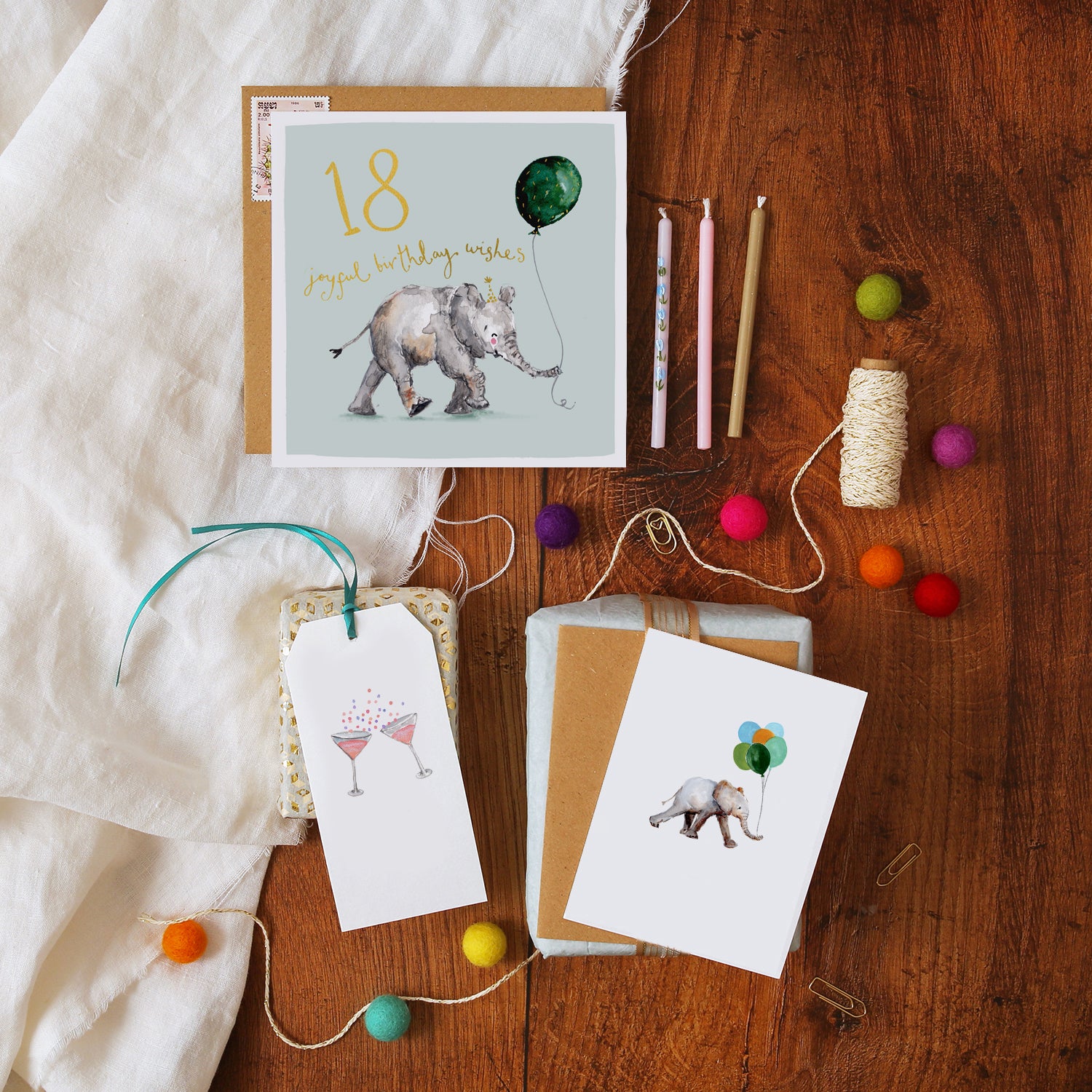 Elephant 18th Birthday Card