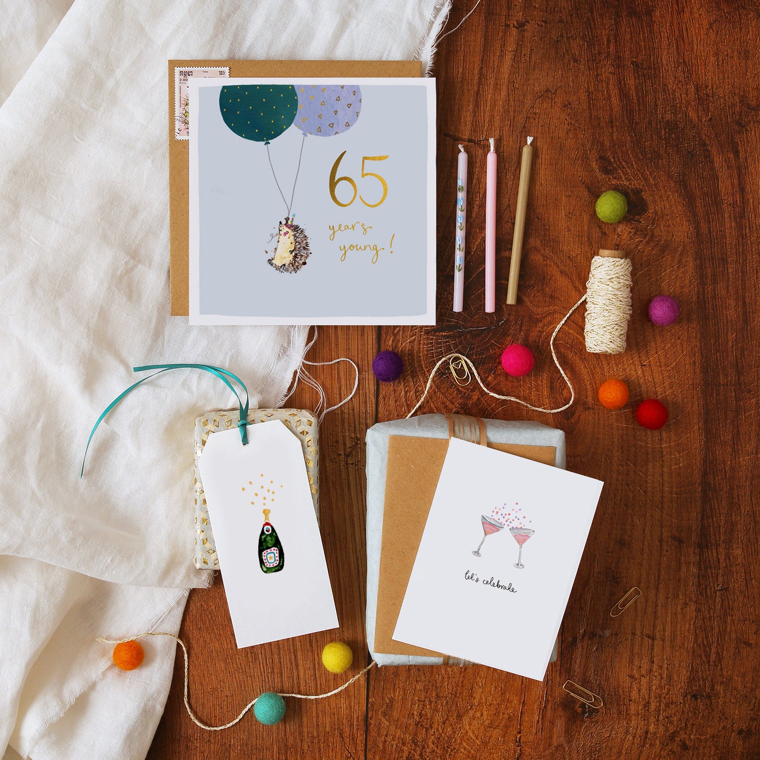 Hedgehog 65th Birthday Card