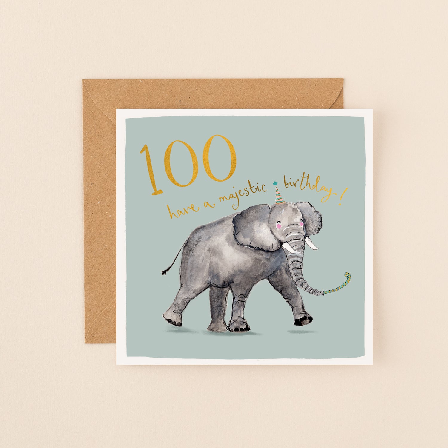 Elephant 100th Birthday Card