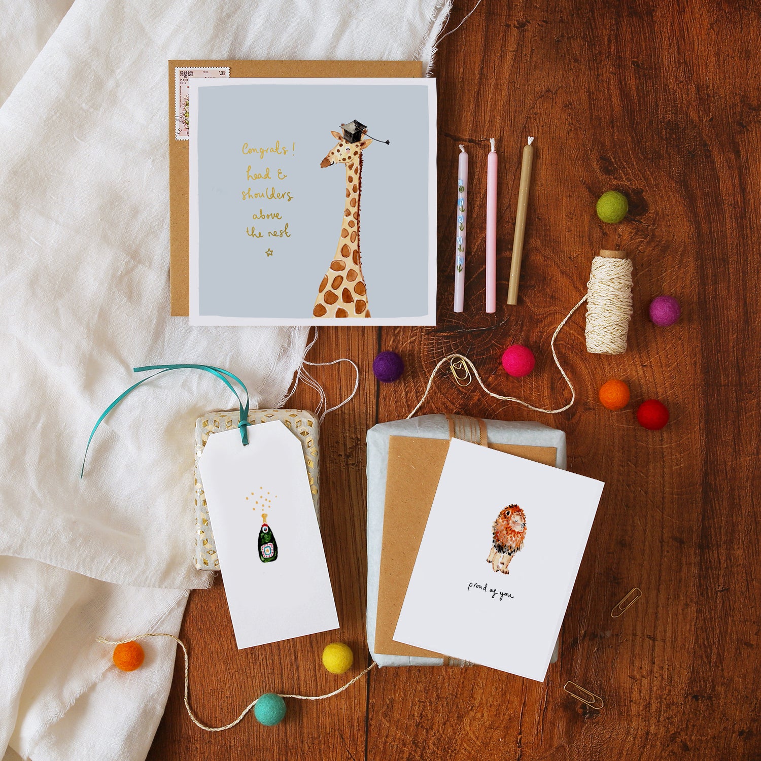 Giraffe Graduation Card