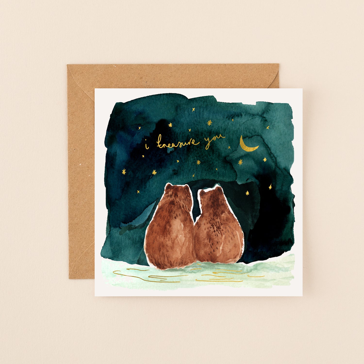 Bear Couple I Treasure You Card