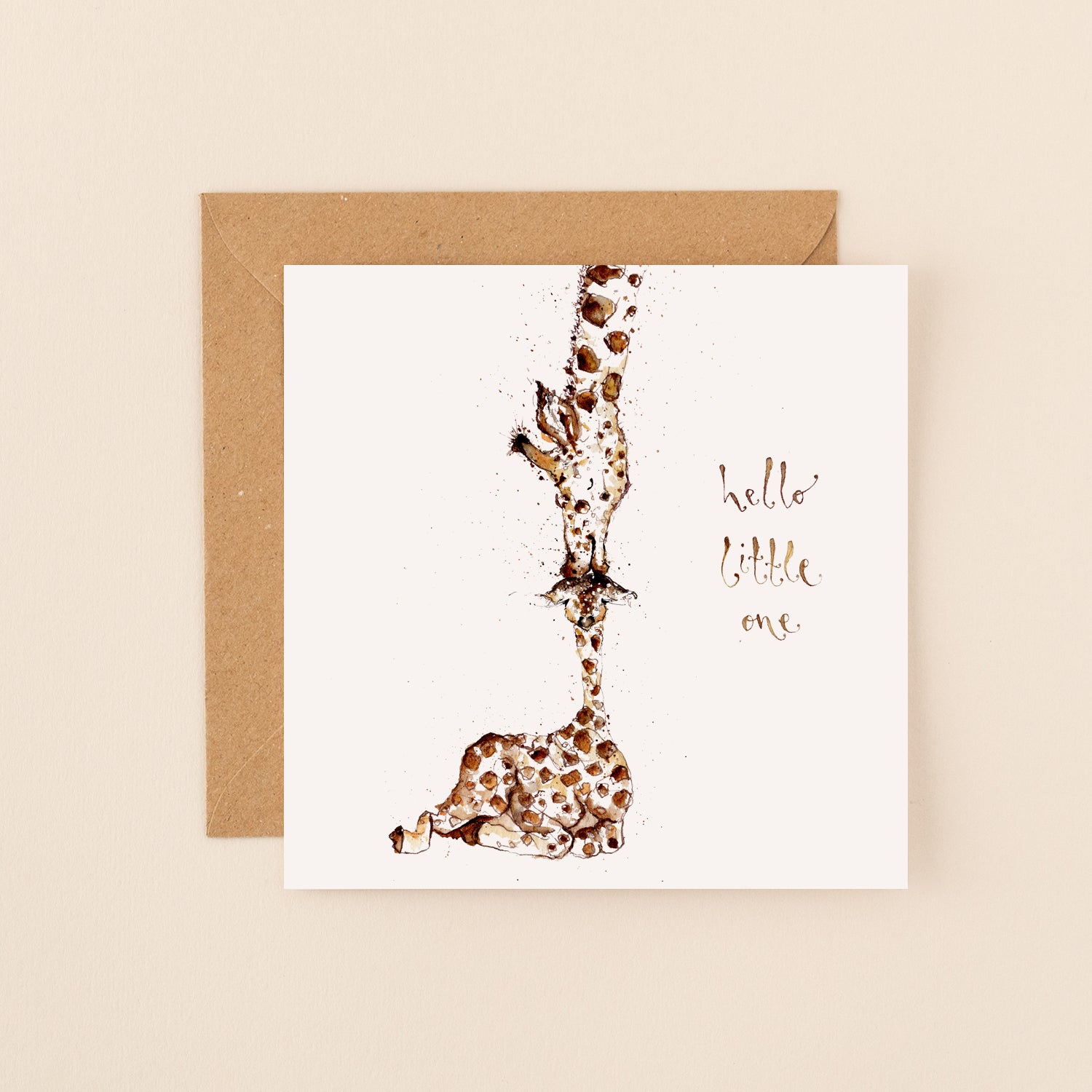 Hello Little One Giraffes Card
