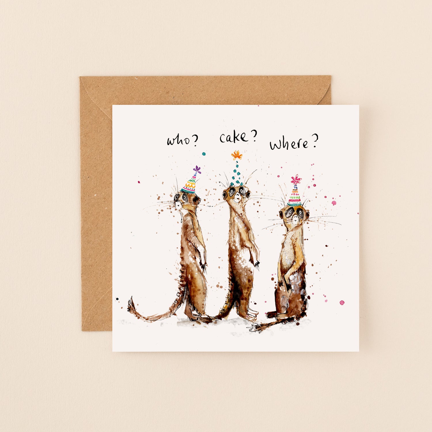 Three Meerkats Birthday Card