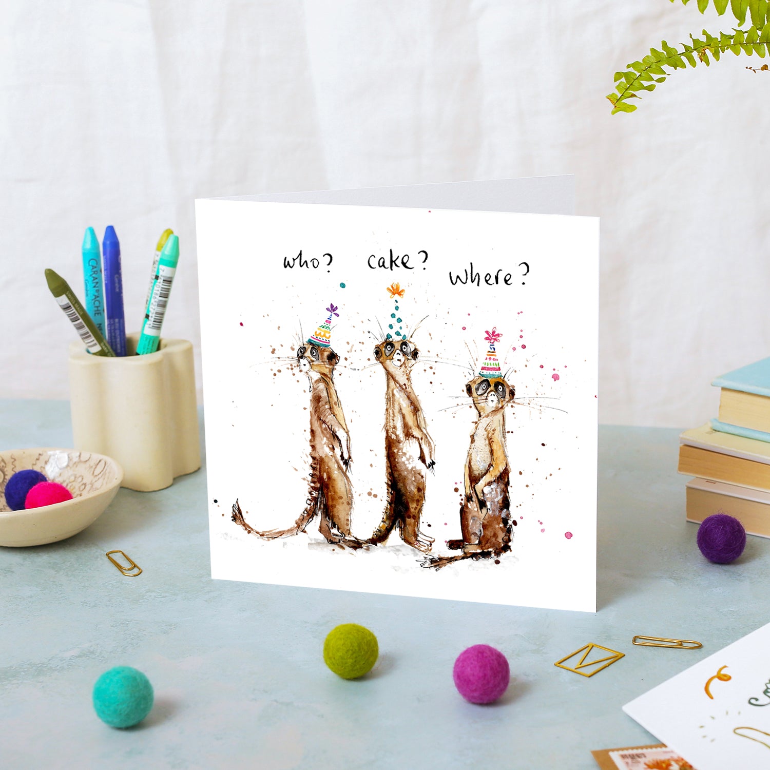 Three Meerkats Birthday Card