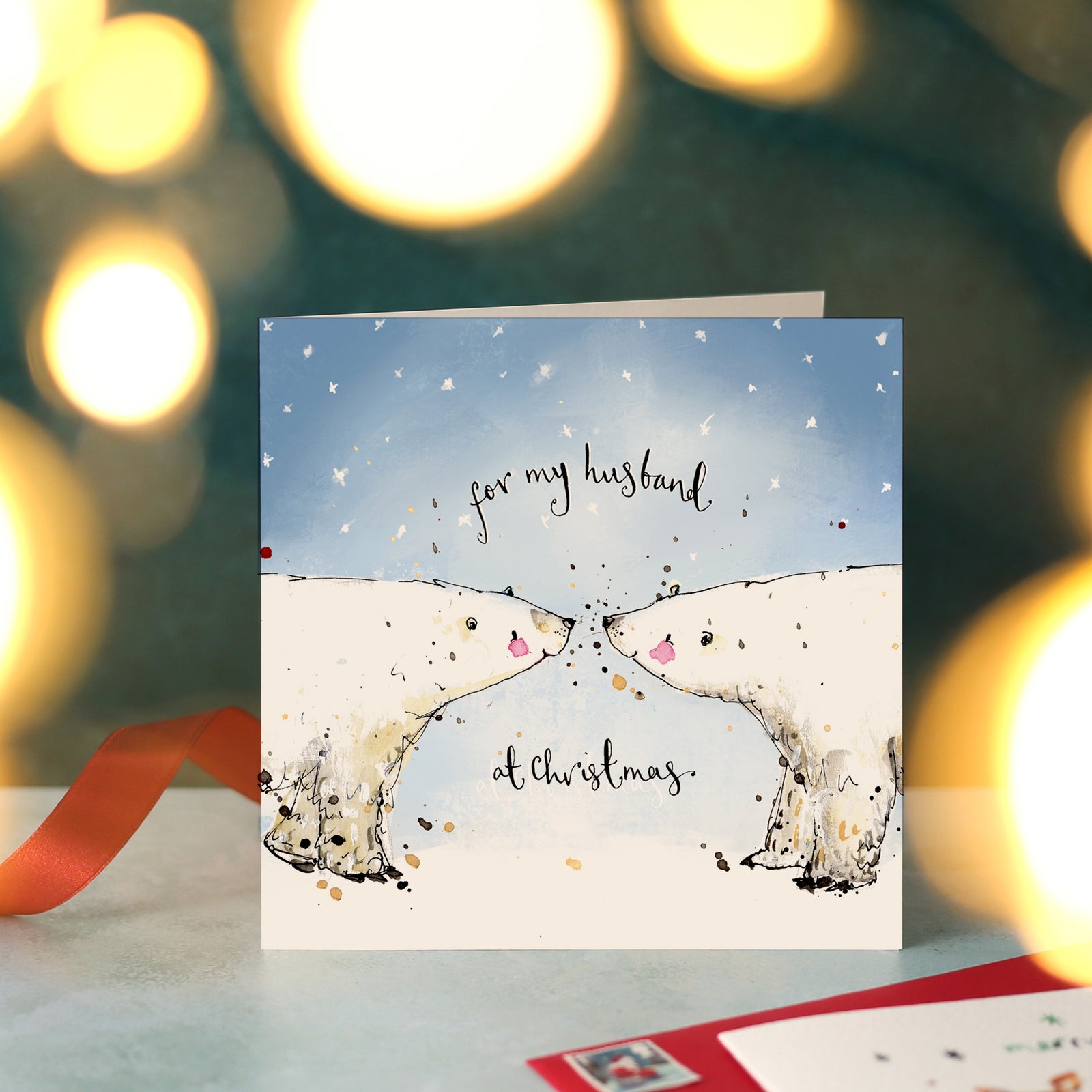 Husband Polar Bears Christmas Card