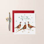 Three Christmas Pheasants Christmas Card