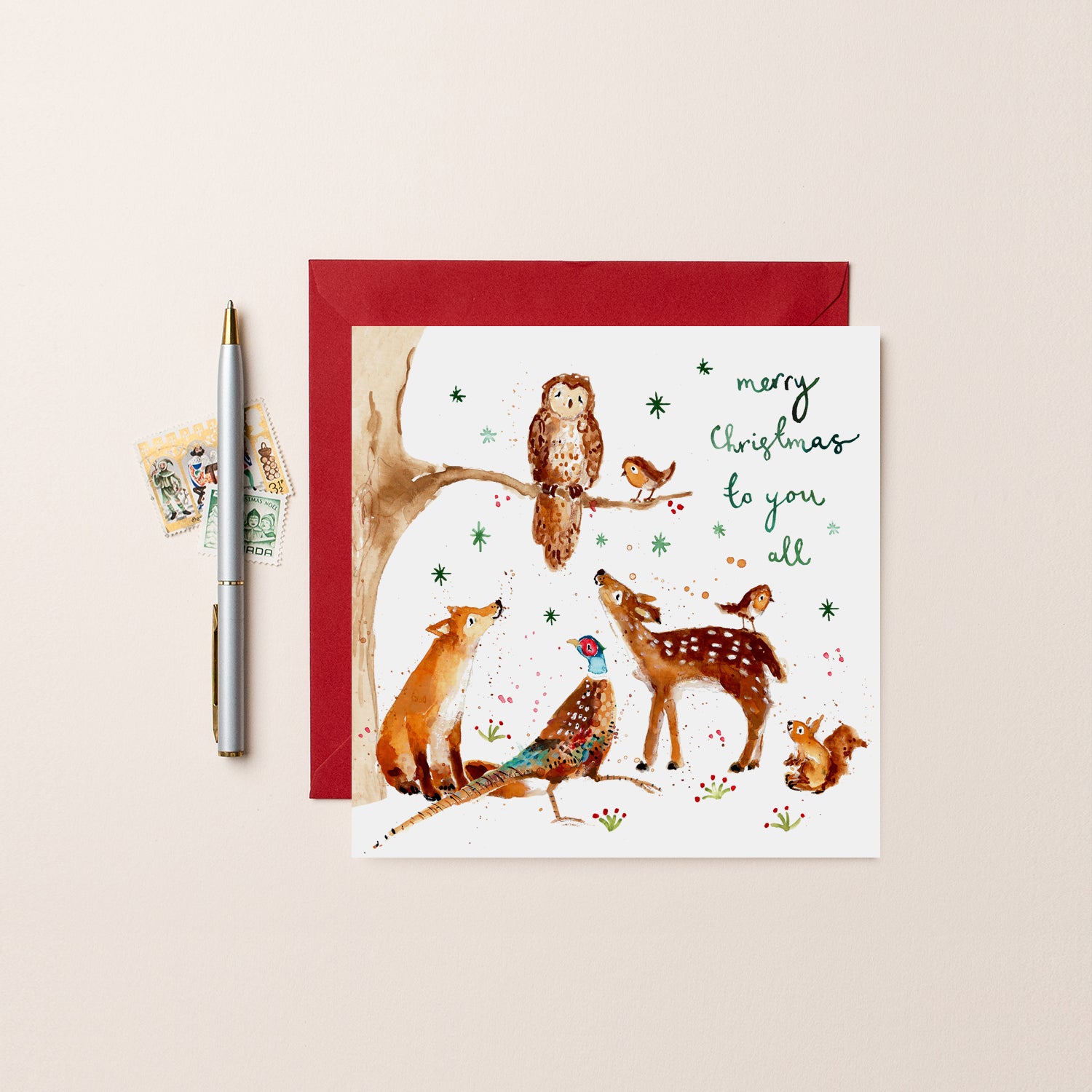 Forest Animals Merry Christmas To You All Christmas Card