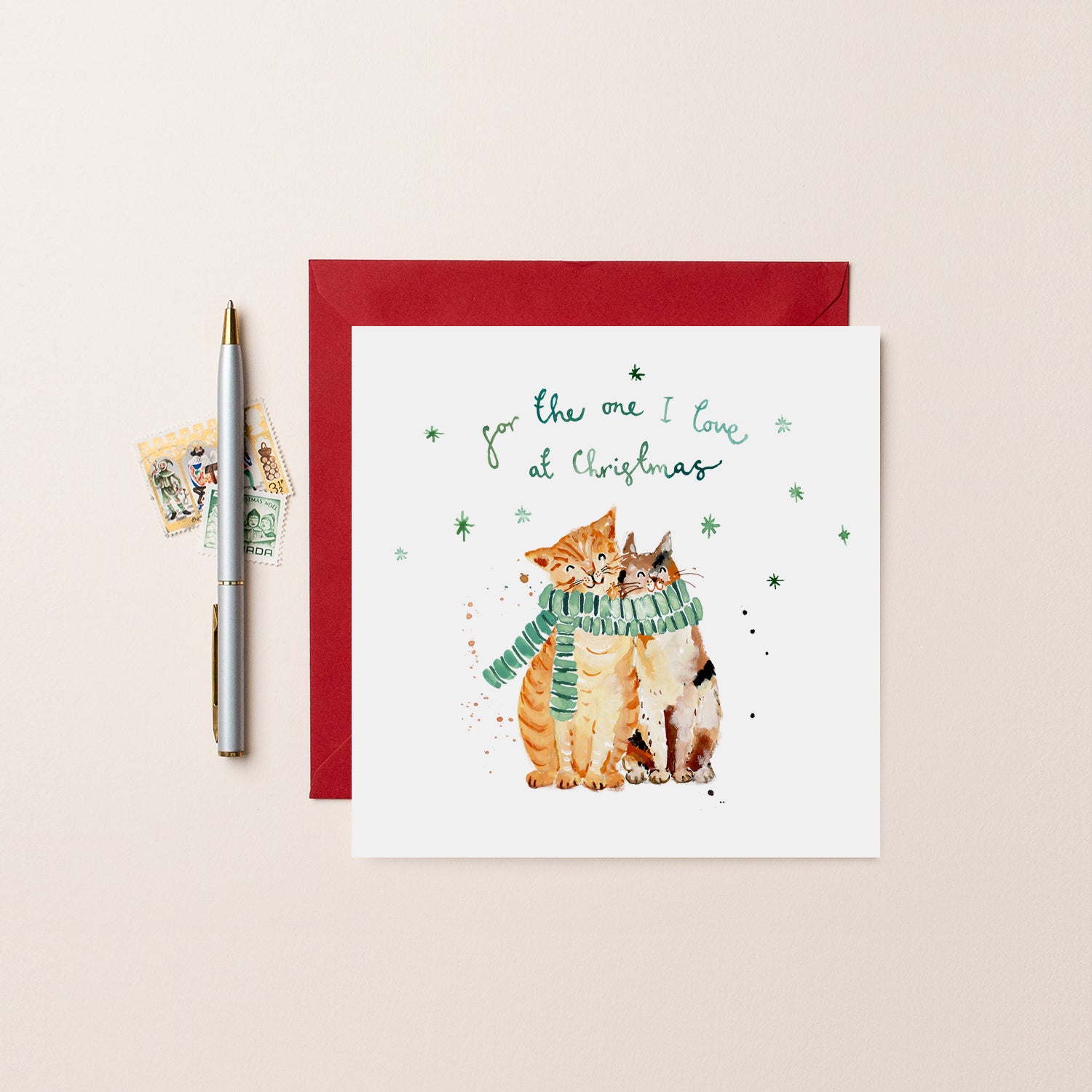 Cats For The One I Love Christmas Card