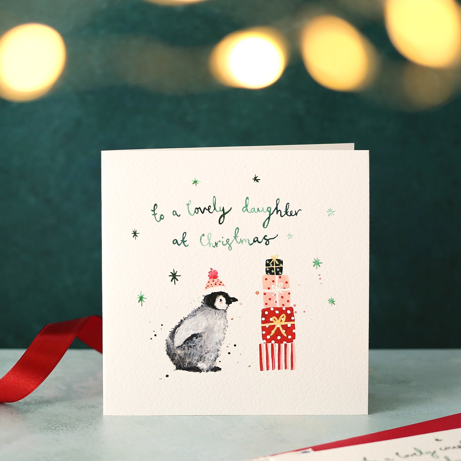 Penguin Lovely Daughter Christmas Card