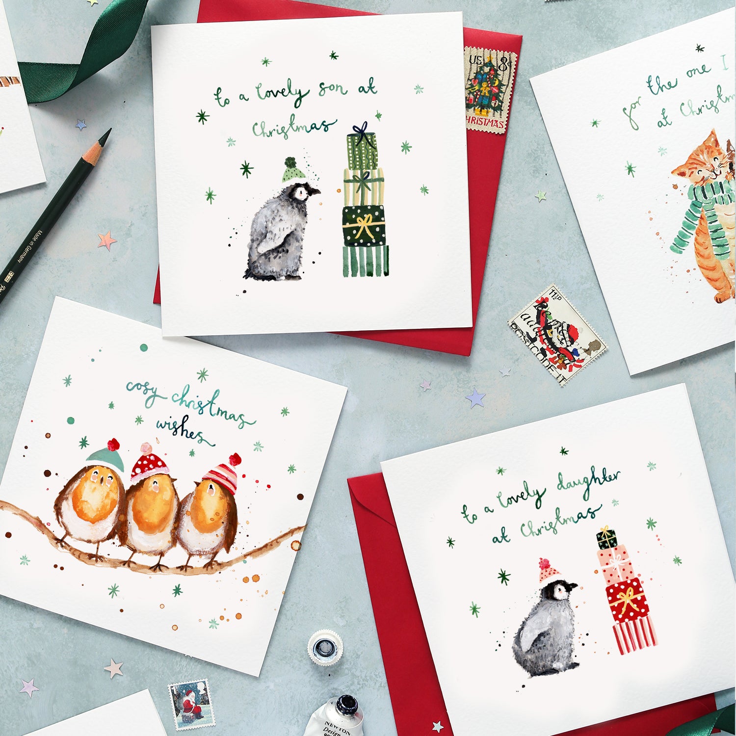 Cosy Christmas Robins Christmas Card