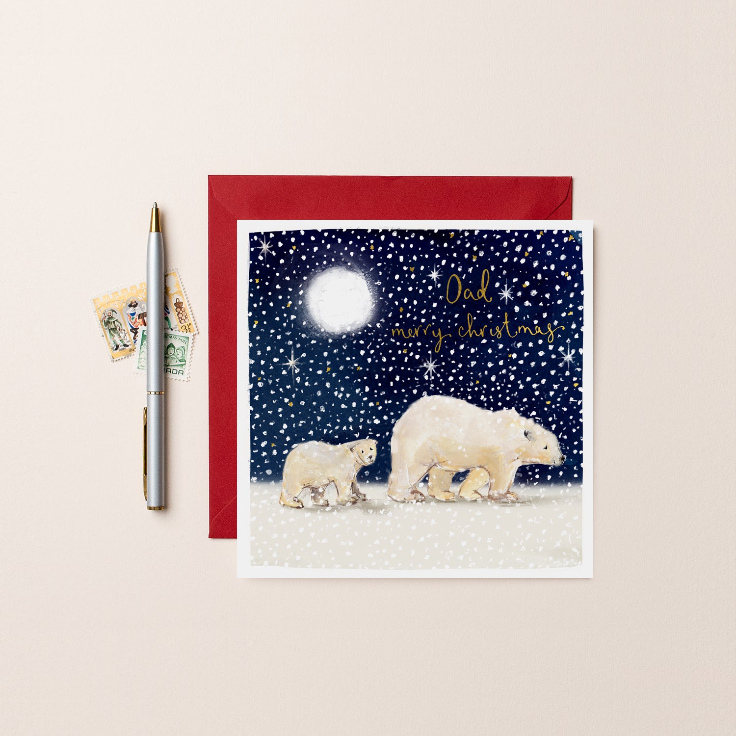 Polar Bears Dad Christmas Card