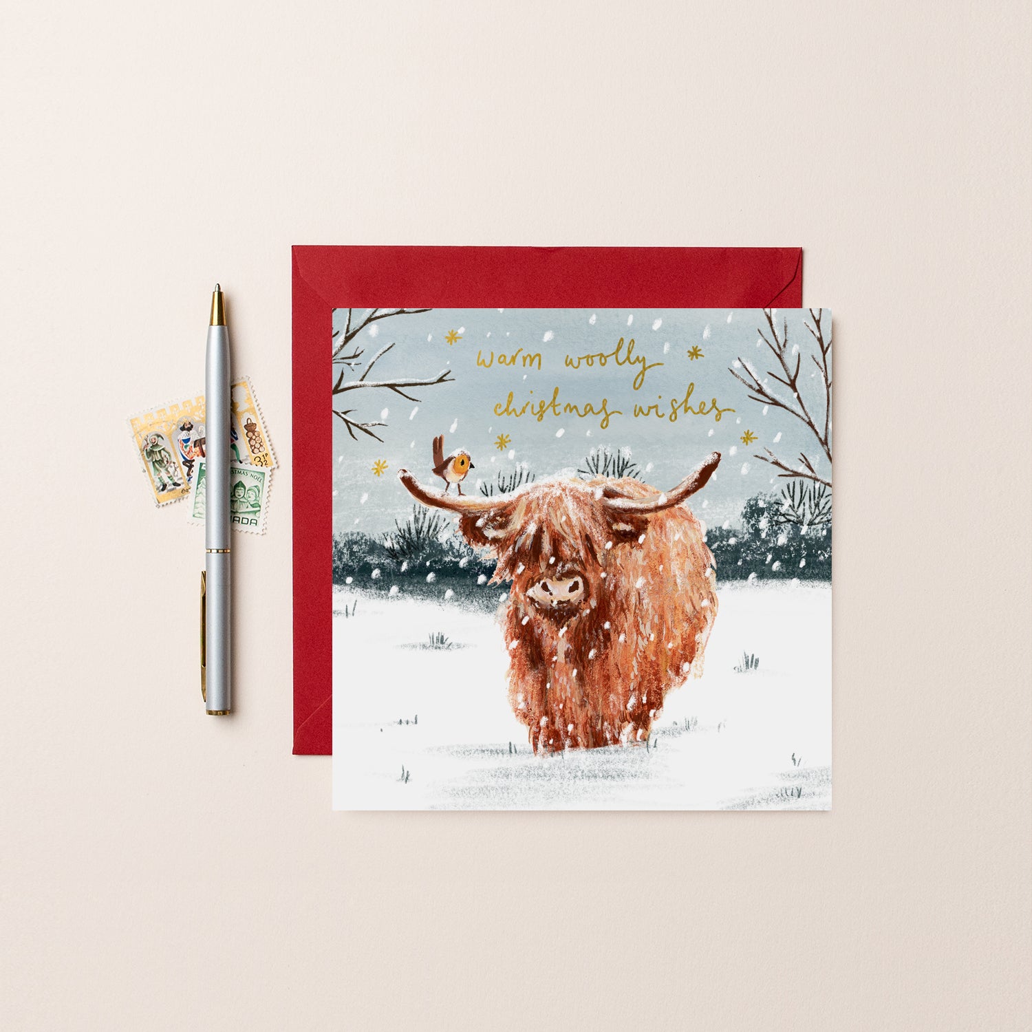 Warm Woolly Christmas Wishes Christmas Card