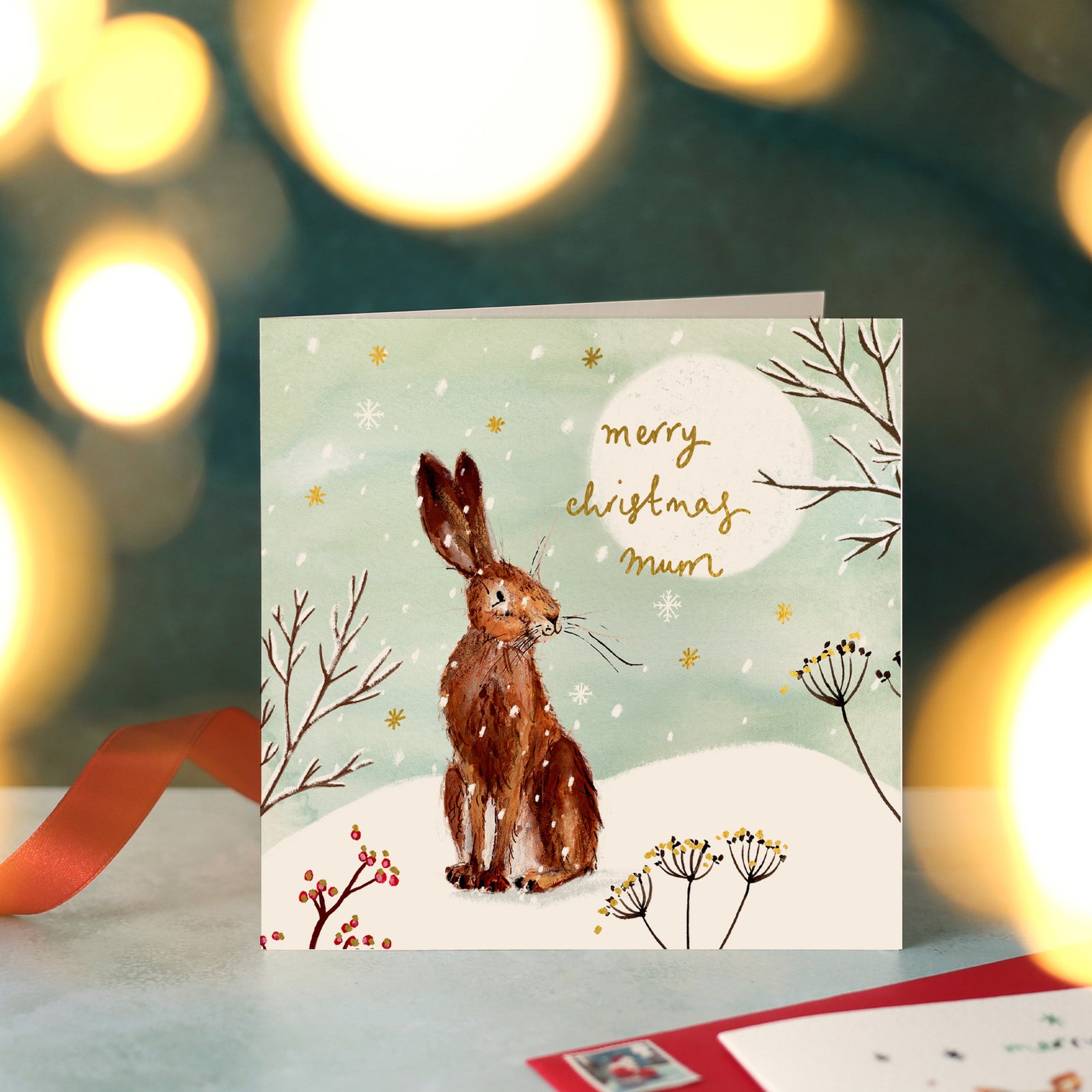 Hare Merry Christmas Card for Mum