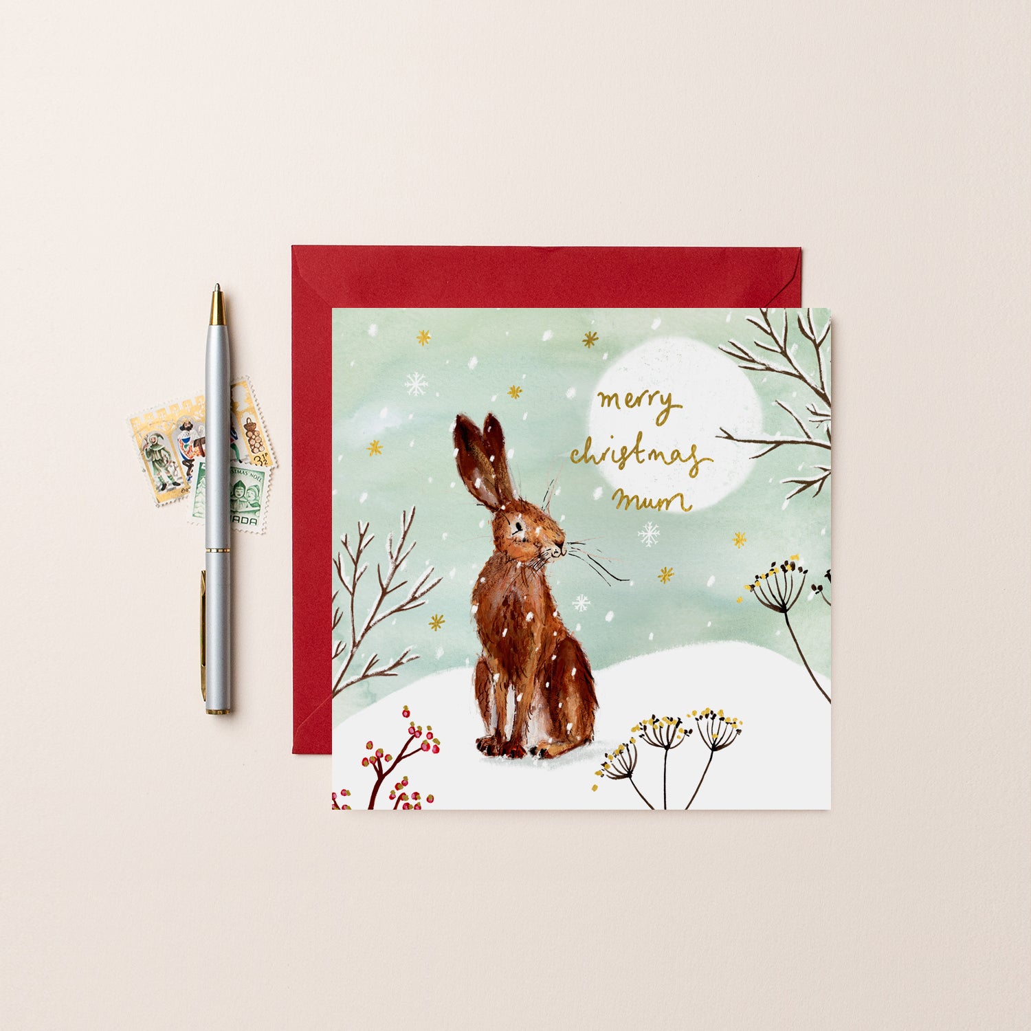 Hare Merry Christmas Card for Mum