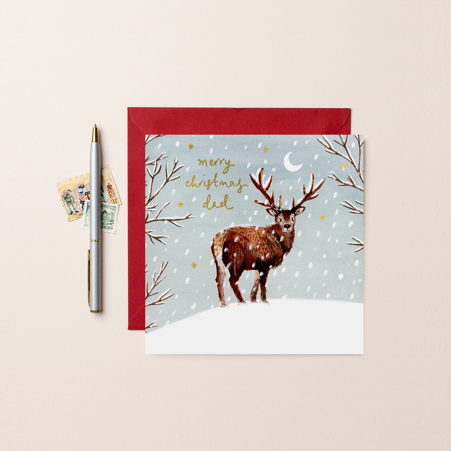 Stag Christmas Card for Dad