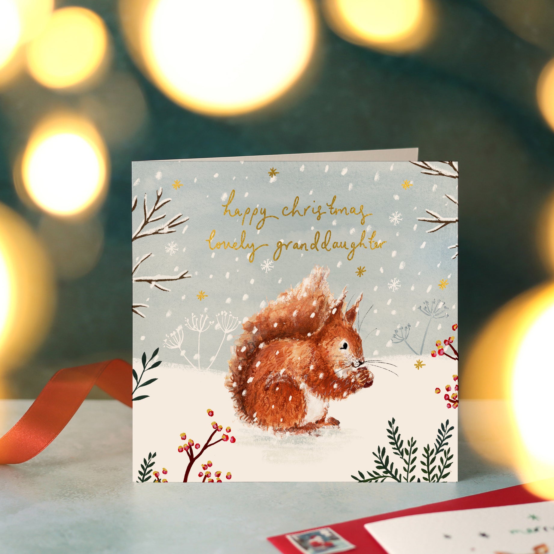 Squirrel Lovely Granddaughter Christmas Card