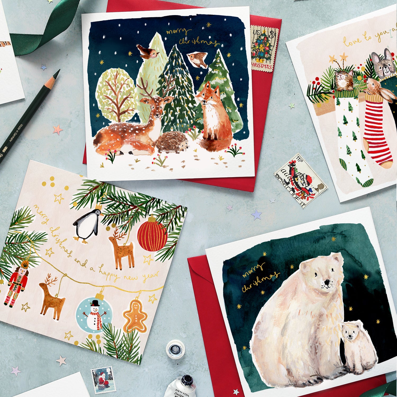 Snowy Woodland Scene Christmas Card