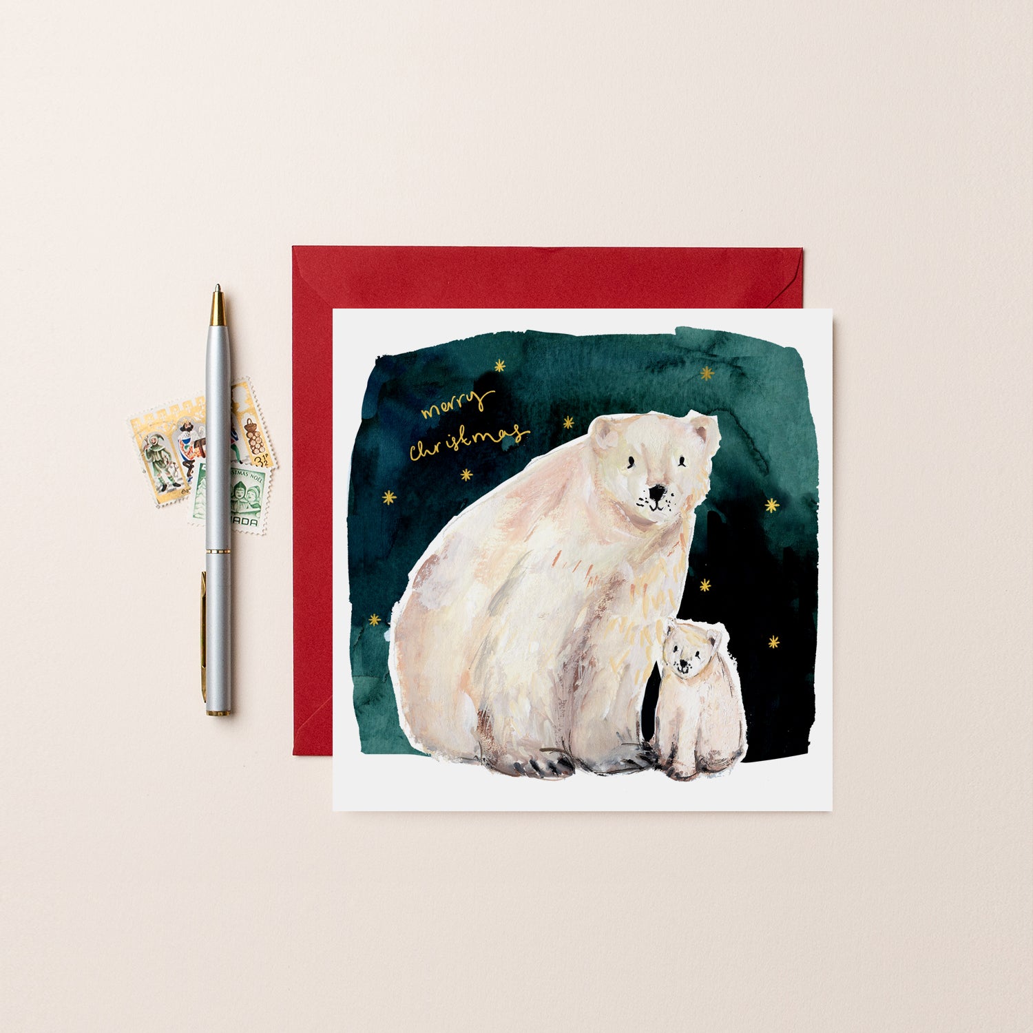 Polar Bears Merry Christmas Card