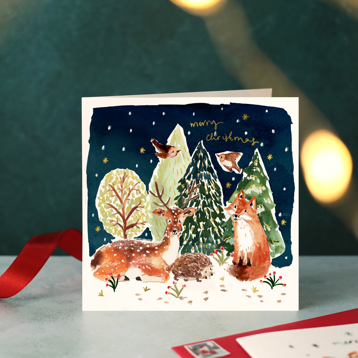 Snowy Woodland Scene Christmas Card