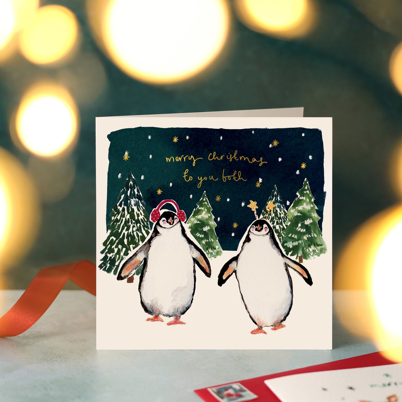 Penguins To You Both Christmas Card